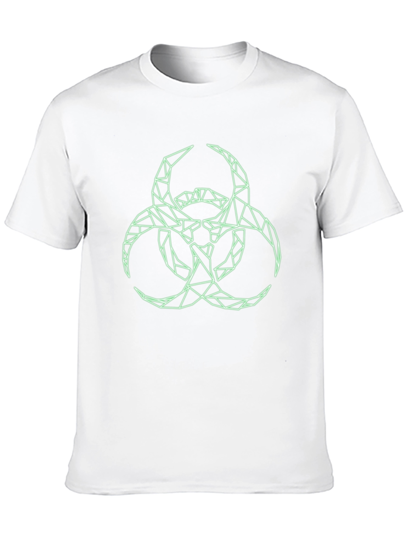 Black Geometric Biohazard Symbol Black T-Shirt view 10