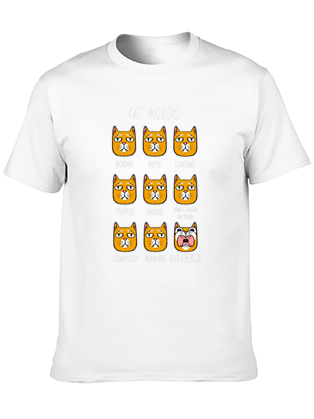 Black Cat Moods Graphic T-Shirt - Funny Cat Lover Tee view 10