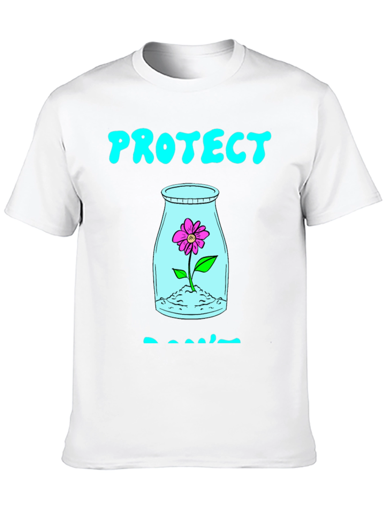 Black Protect Plants T-Shirt - Black Cotton Graphic Tee view 10