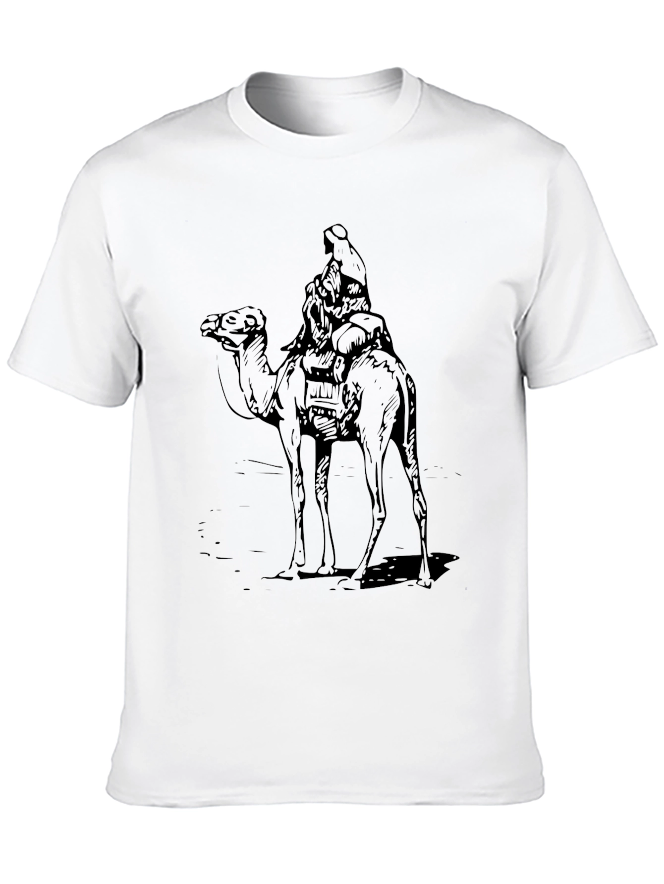 Black Camel Rider Graphic Tee - Black Cotton T-Shirt view 10