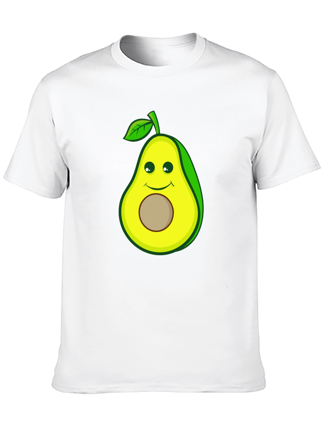 Black Funny Avocado Cartoon Graphic Tee - Black Cotton T-Shirt view 10
