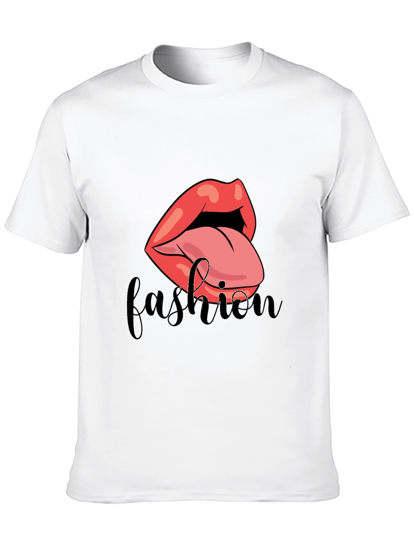Black Fashion Lips Graphic T-Shirt view 10
