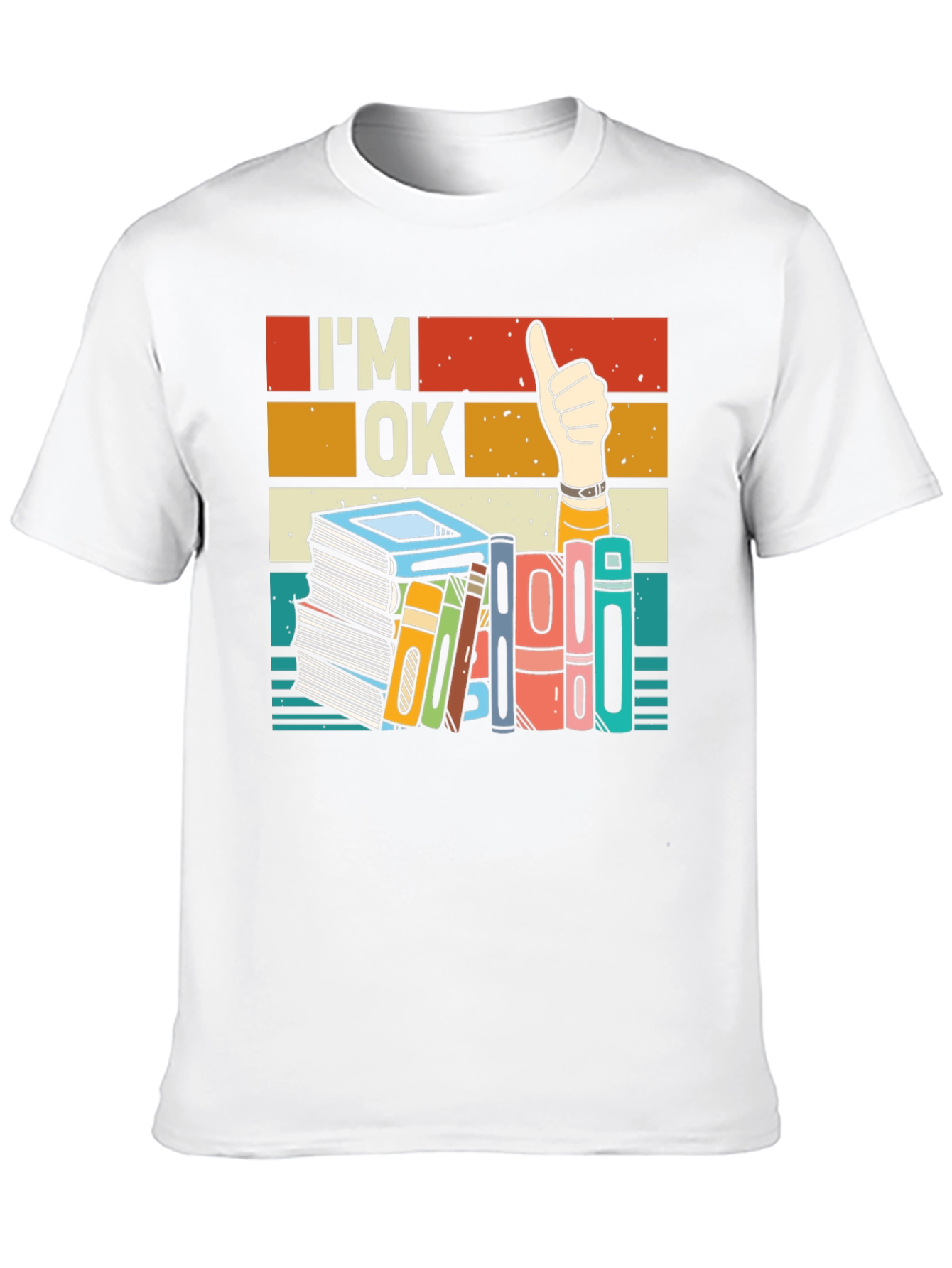 Black I'm OK T-Shirt - Book Lover Design view 10