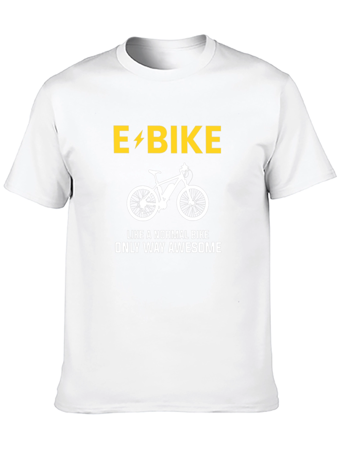 Black E-Bike Awesome T-Shirt - Electric Bike Graphic Tee view 10