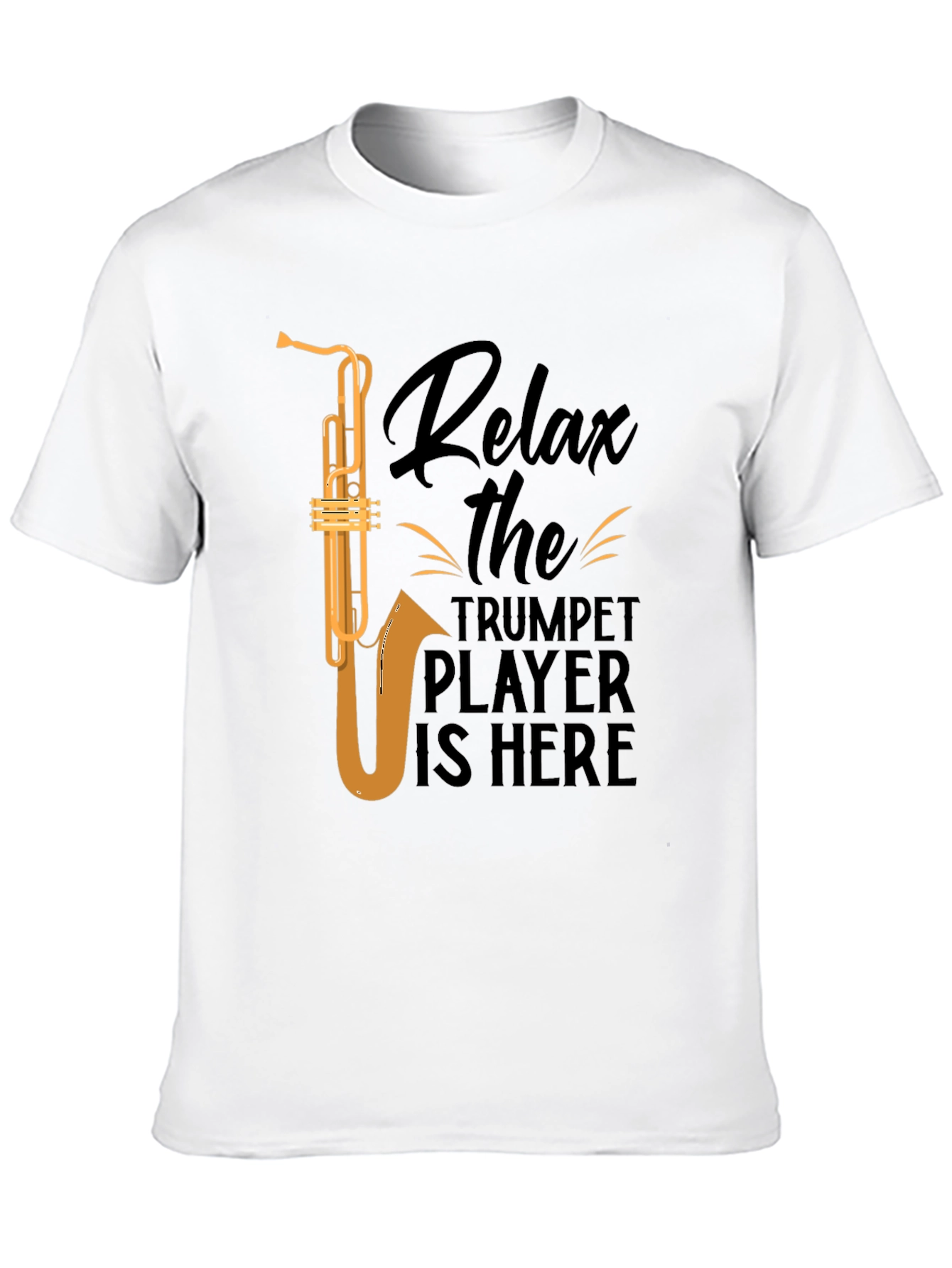 Black Relax Trumpet Player Graphic T-Shirt - Black view 10