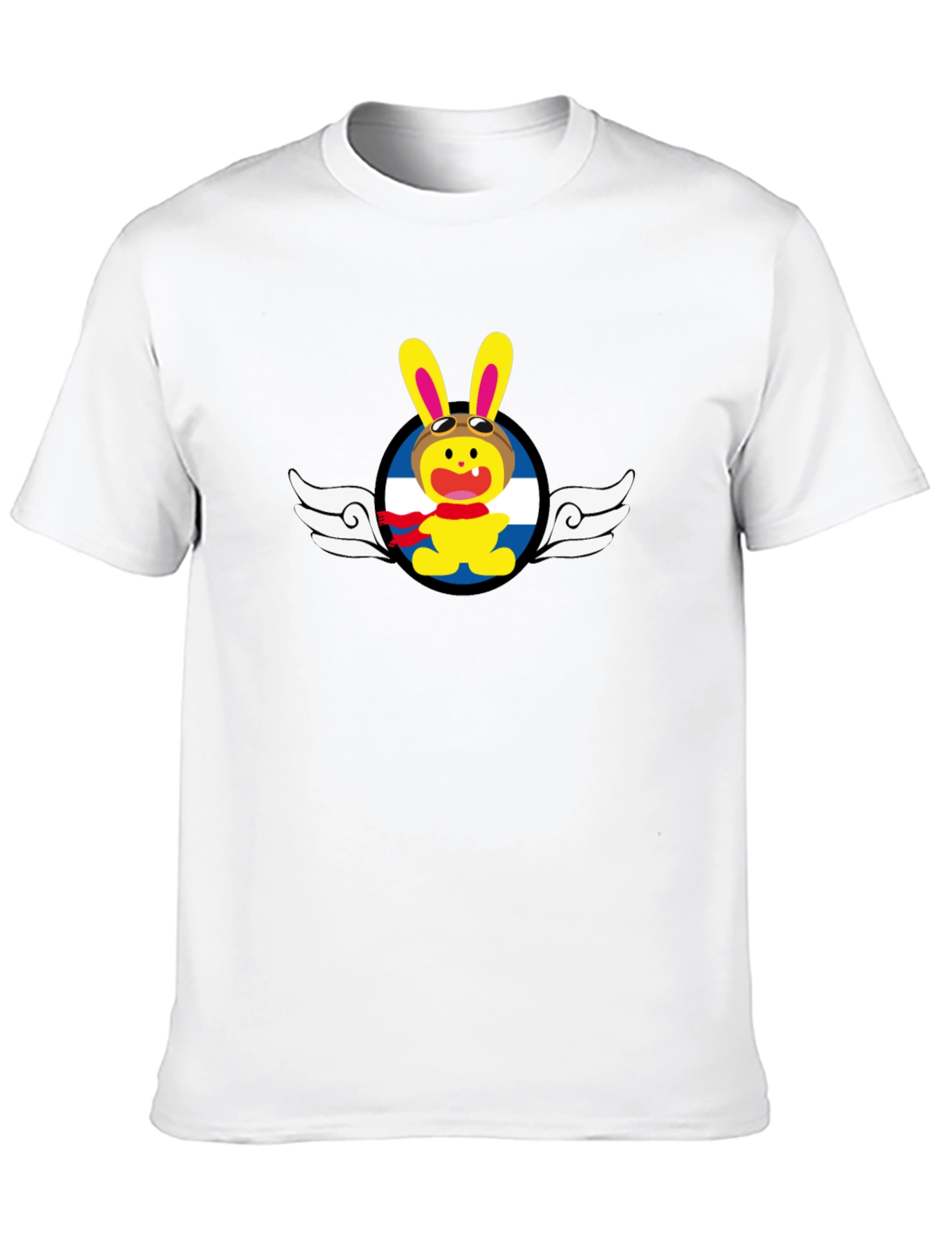 Black Cartoon Aviator Rabbit Graphic T-Shirt view 10