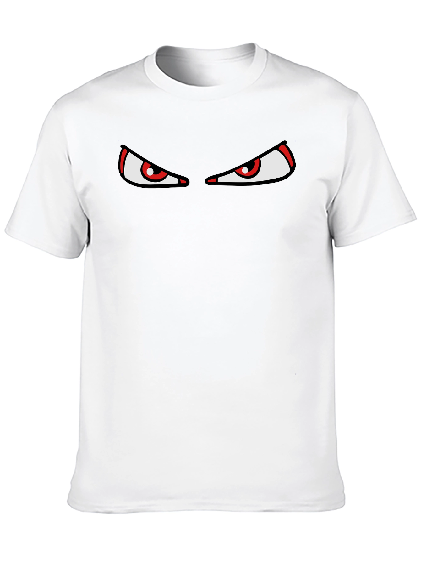Black Men's Black T-Shirt with Red Eyes Graphic view 10