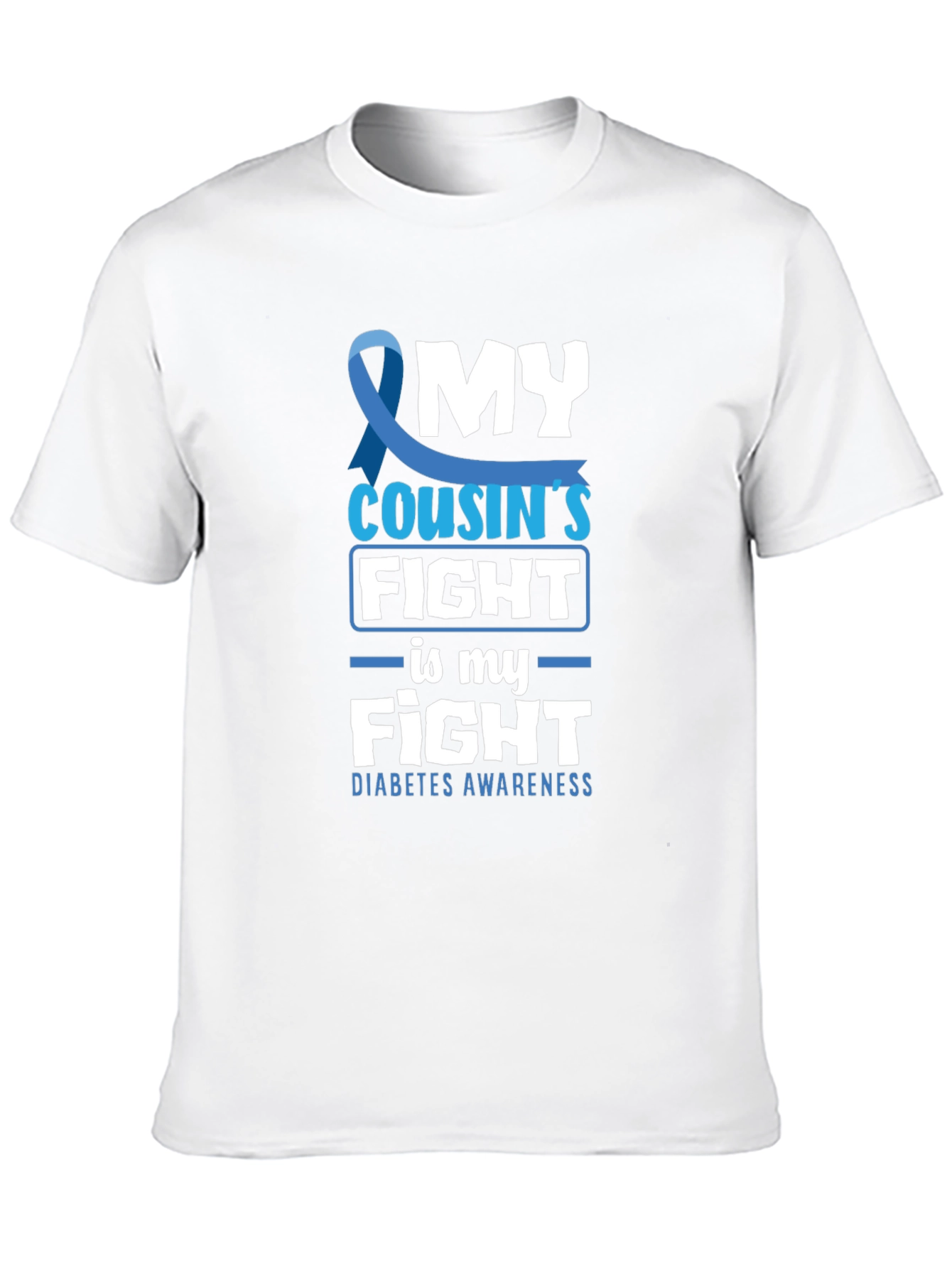 Black Diabetes Awareness T-Shirt - My Cousin's Fight view 10