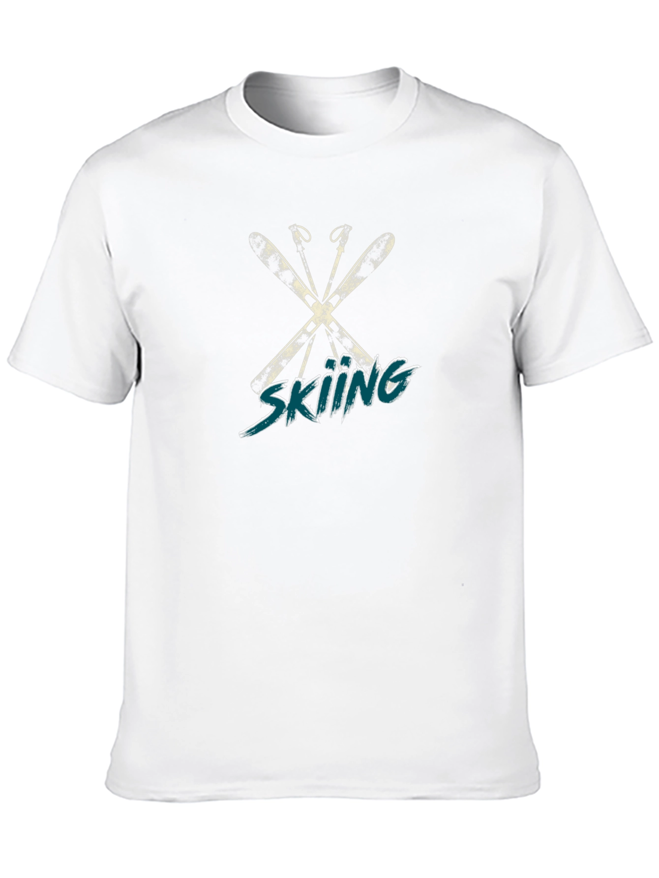 Black Skiing Graphic T-Shirt - Winter Sport Tee view 10