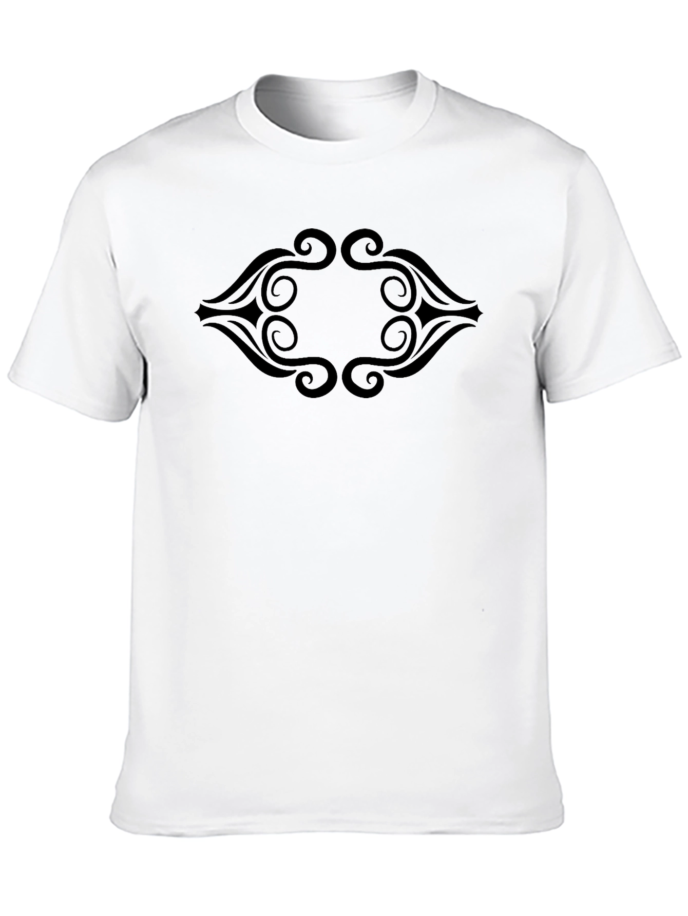 Black Tribal Swirl Graphic Black T-Shirt view 10