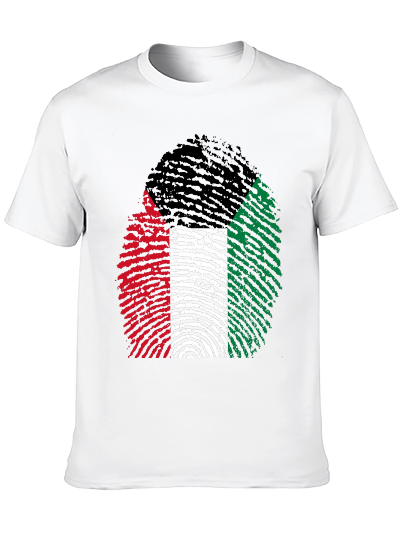 Black Unique Fingerprint Flag Graphic Tee view 10