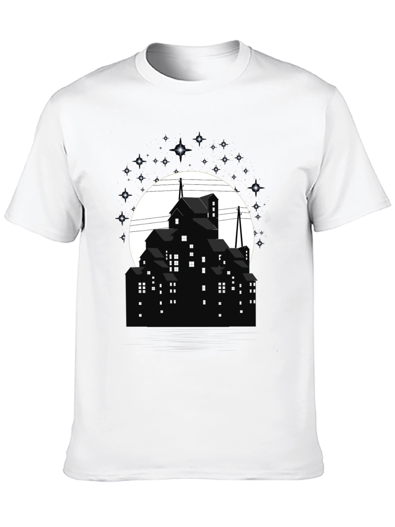 Nightscape Silhouette Graphic Tee - Unique Design - 10