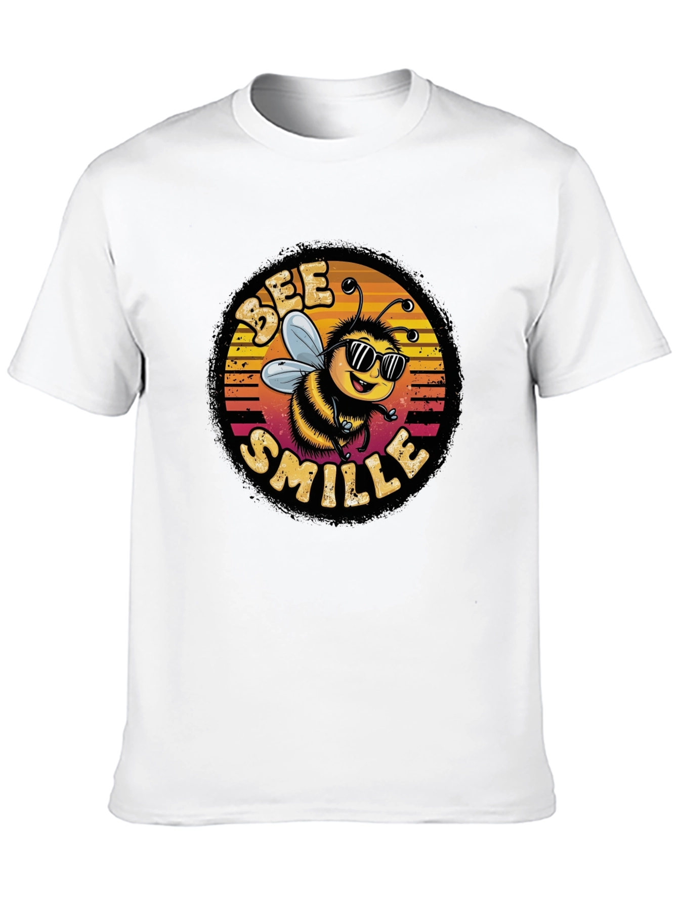 Black Bee Smile Graphic T-Shirt - Black view 10