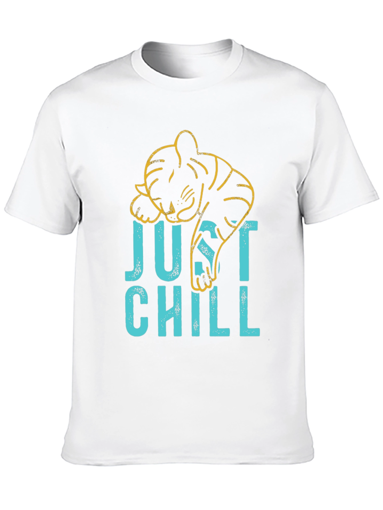 Black Just Chill Graphic Tee - Lazy Tiger Design view 10