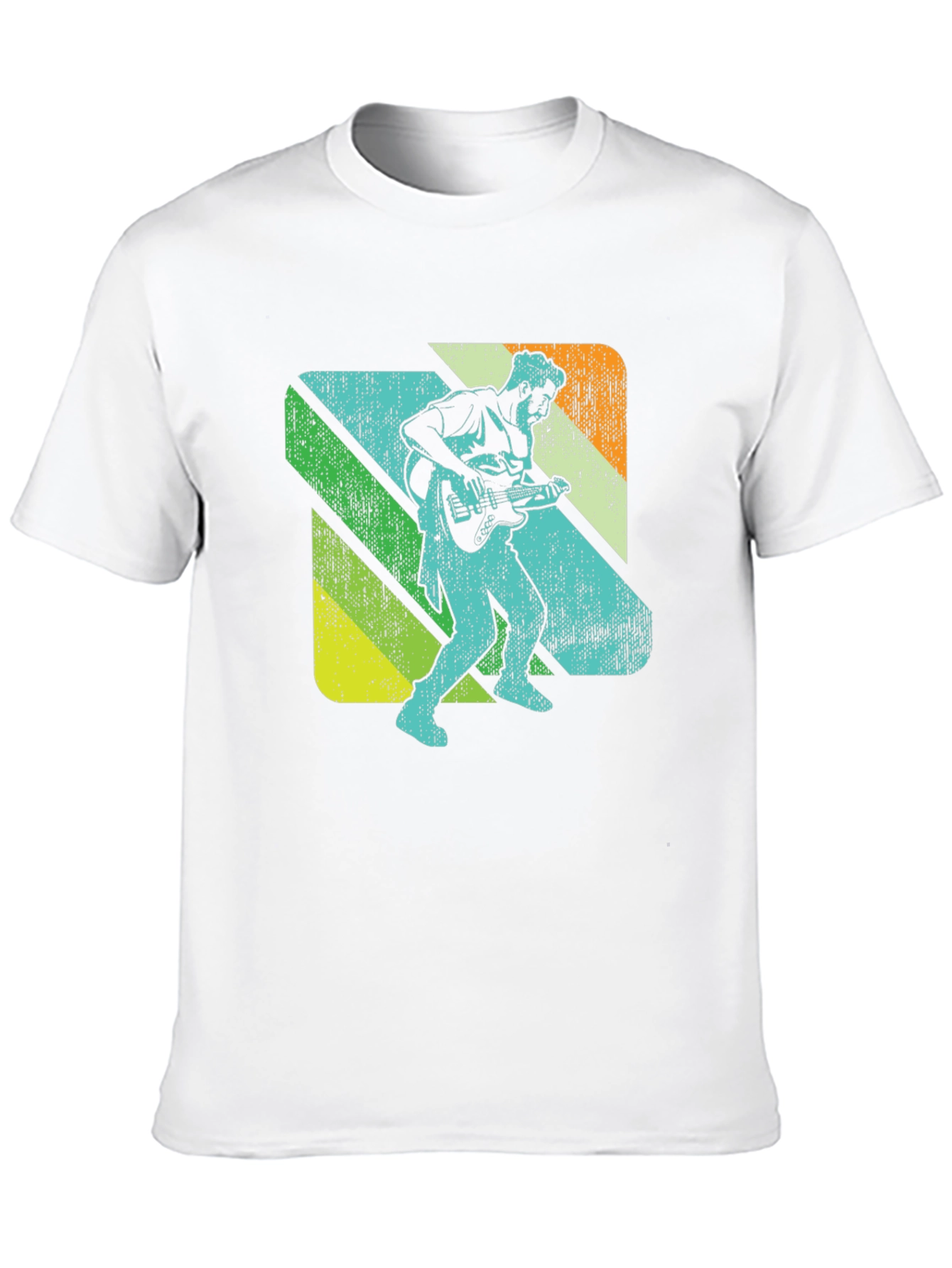 Black Retro Guitarist Graphic Tee - Black view 10