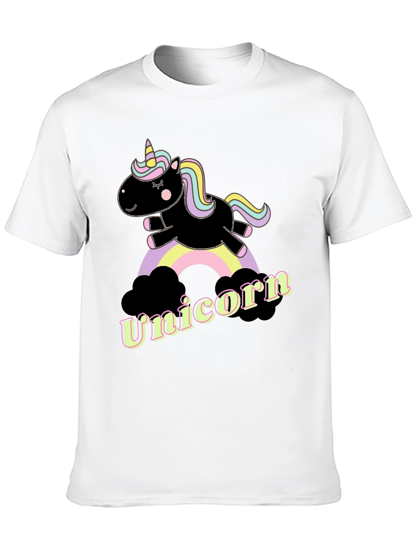 Black Unicorn Rainbow Graphic T-Shirt - Fun & Stylish view 10