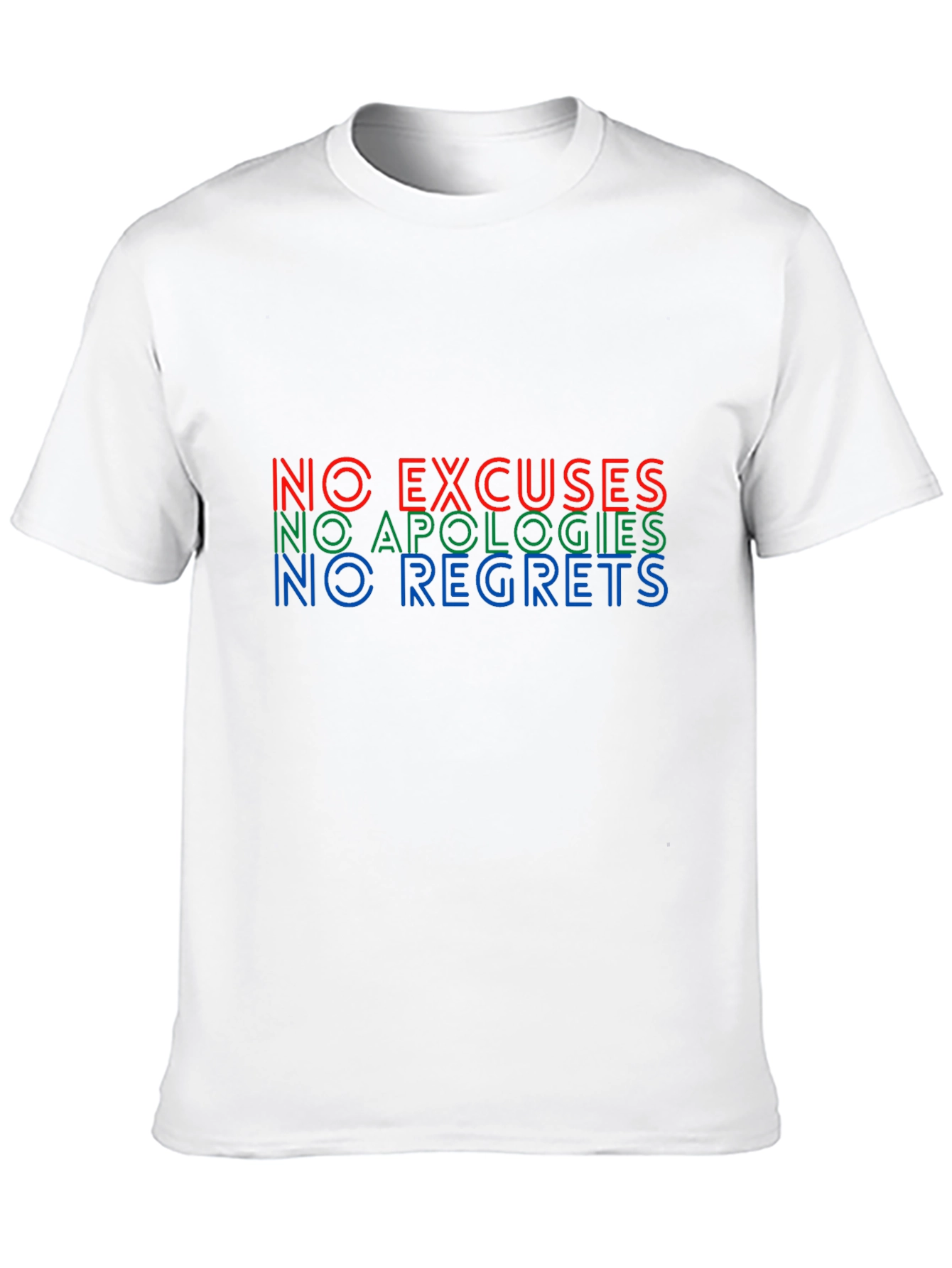 Black No Excuses, Apologies, Regrets Graphic T-Shirt view 10