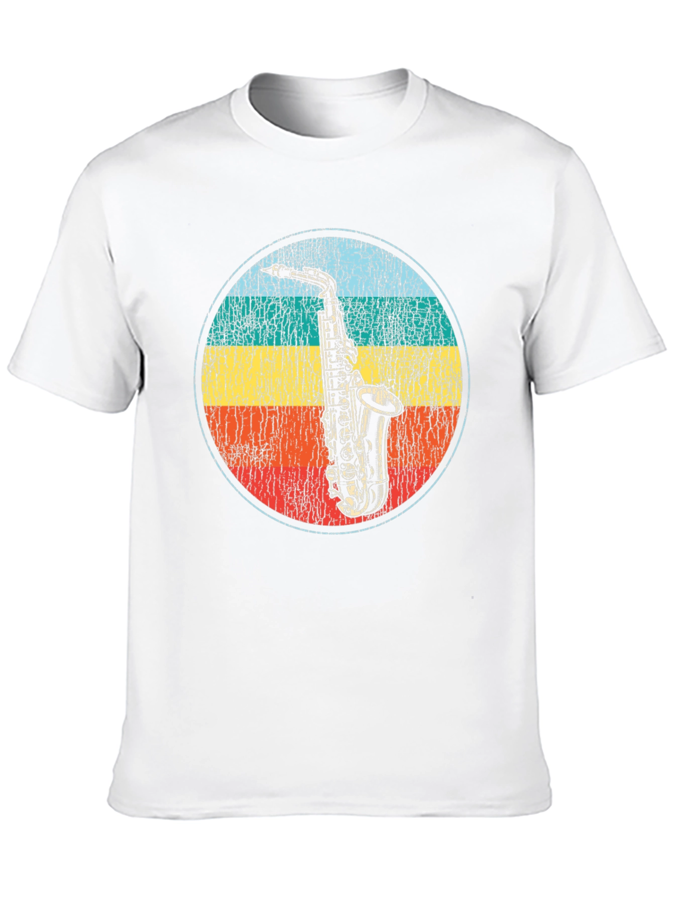 Black Retro Saxophone Graphic T-Shirt view 10
