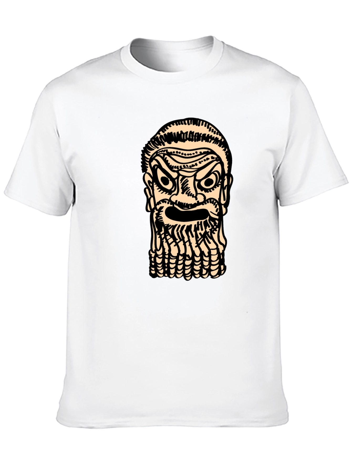 Black Graphic Tee: Ancient Face Black T-Shirt view 10