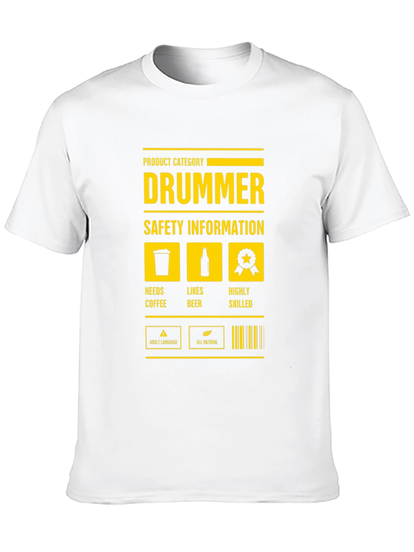 Drummer Safety Information Black T-Shirt - 10