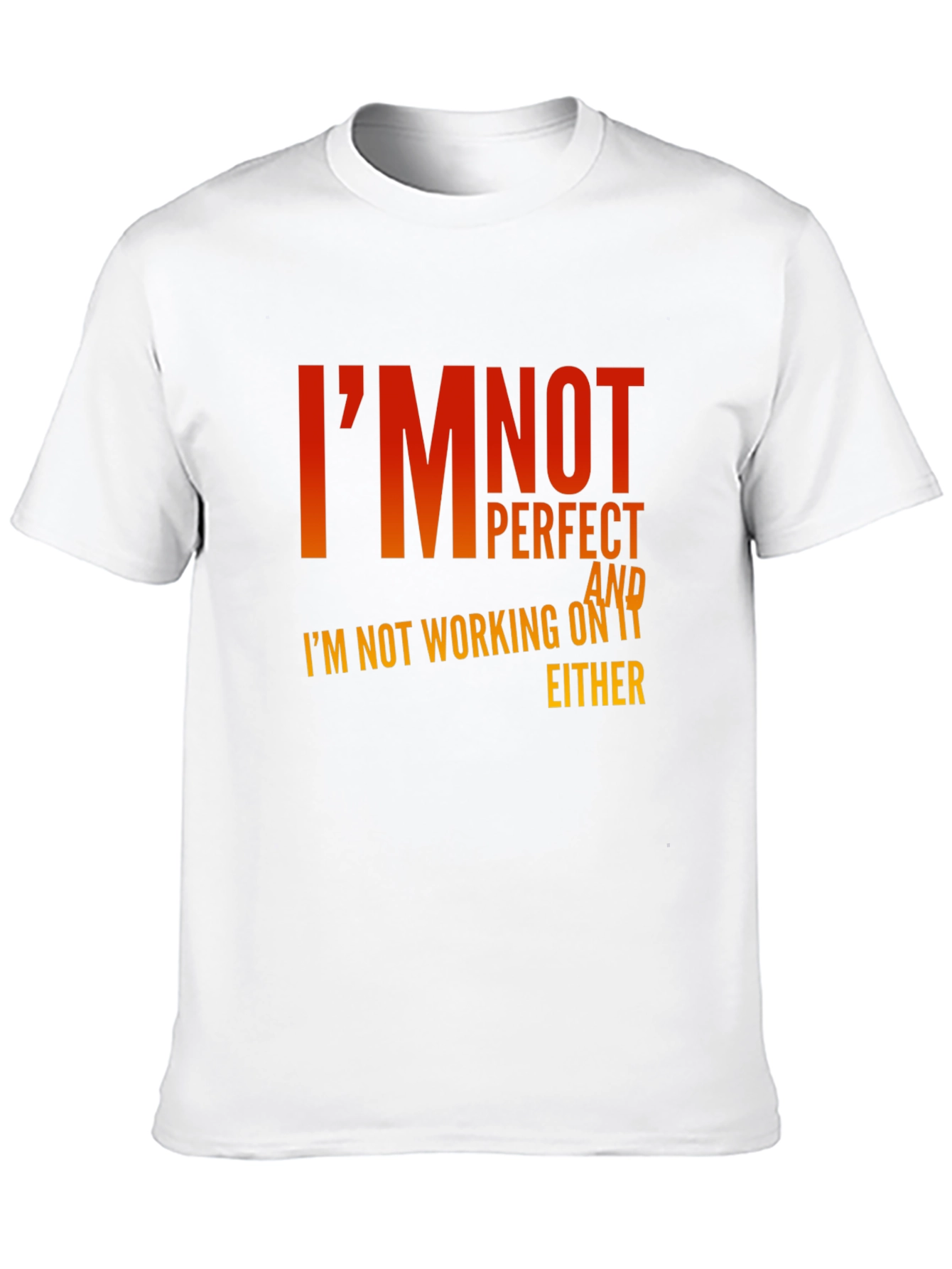 Black Funny Slogan Graphic T-Shirt - I'm Not Perfect view 10