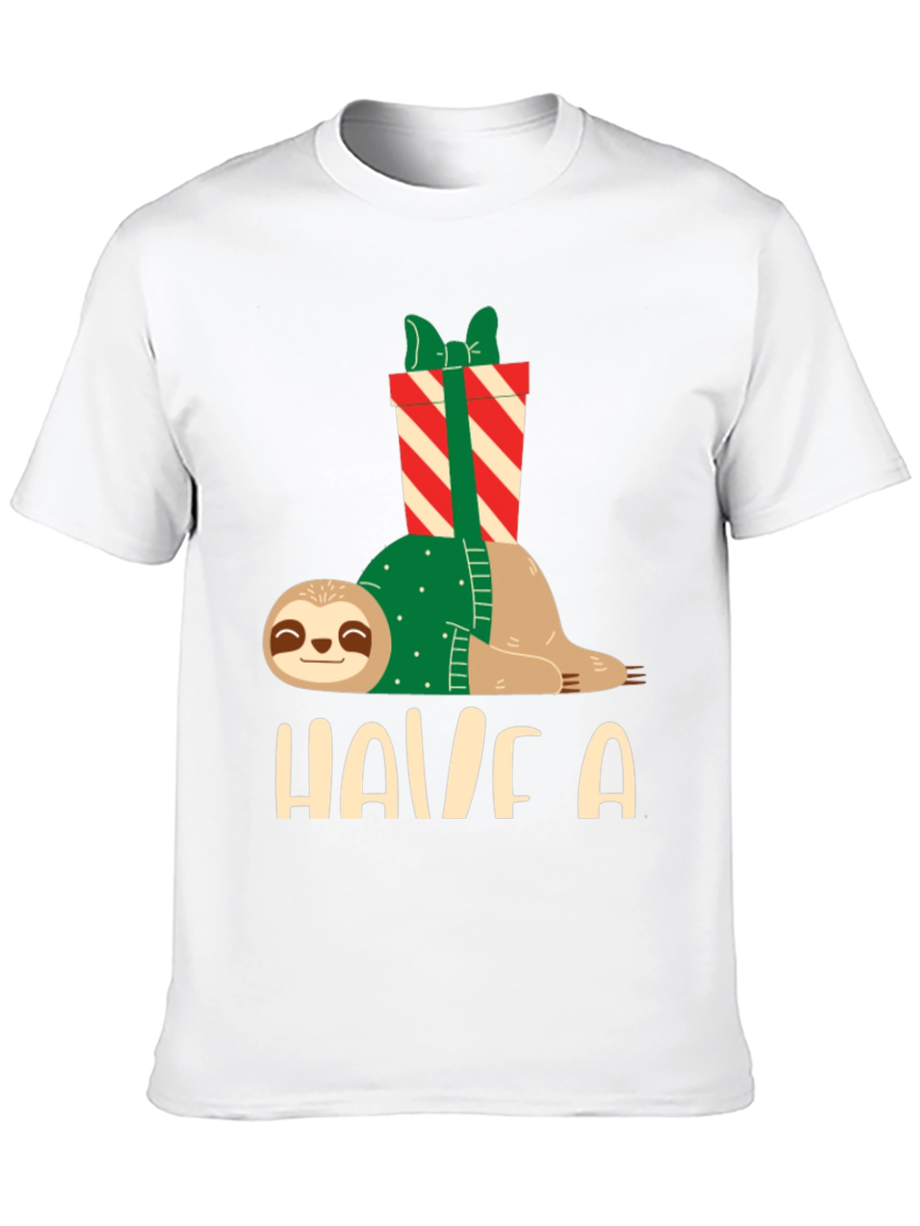 Black Holiday Sloth T-Shirt - Festive Relaxed Fit view 10