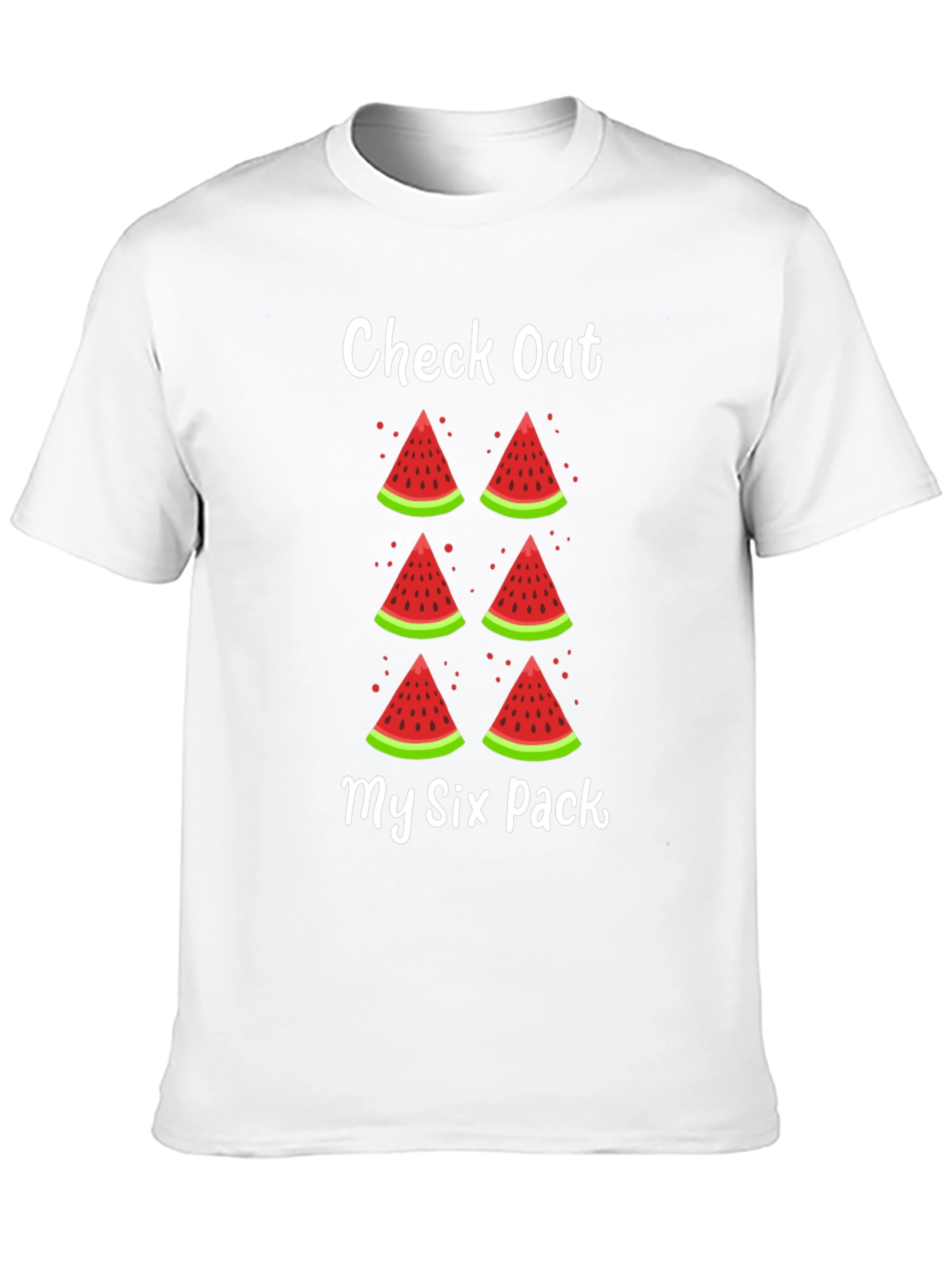 Black Funny Watermelon Six Pack Graphic T-Shirt view 10