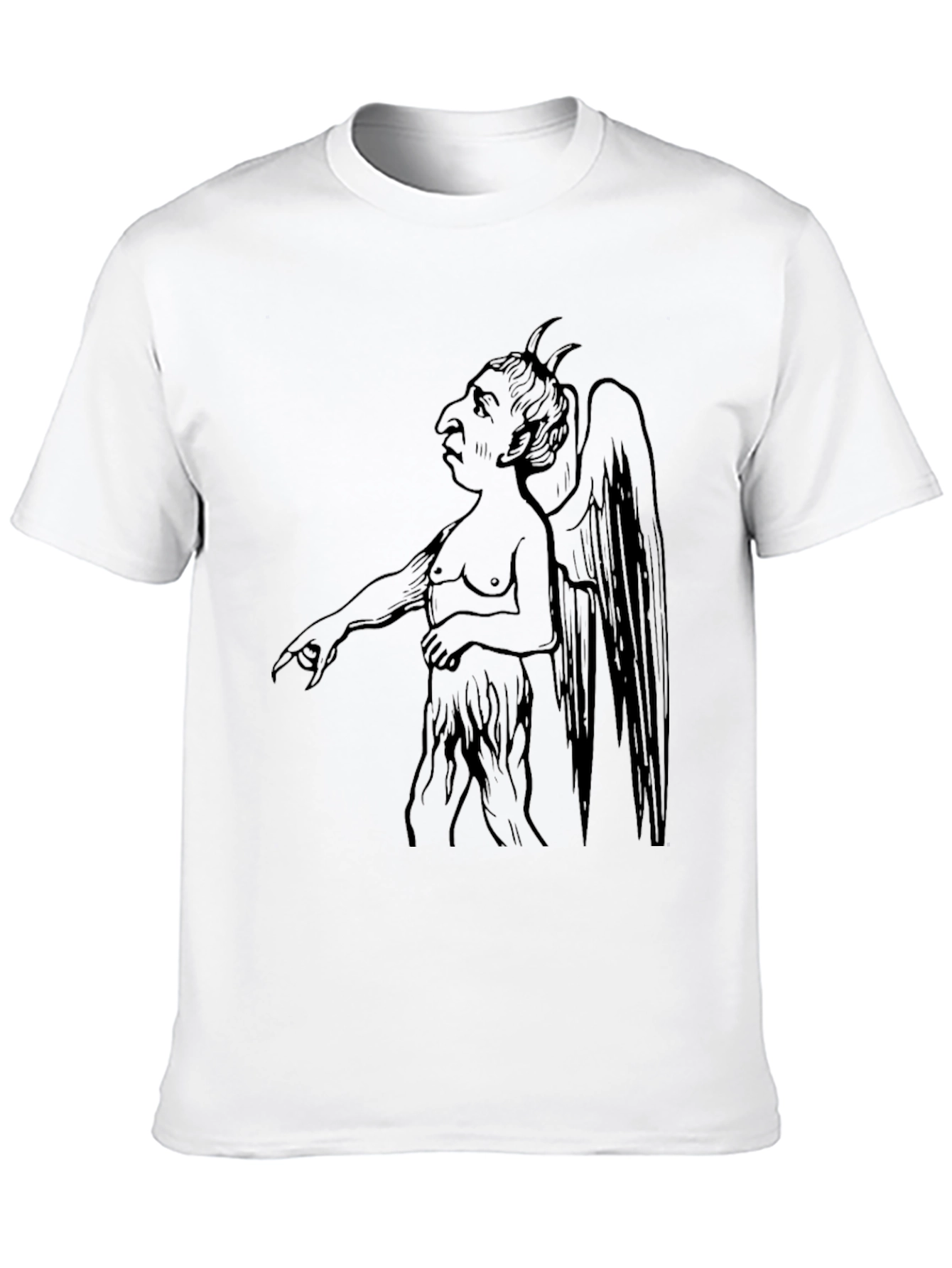 Black Devil Graphic T-Shirt - Black, Unique Design view 10