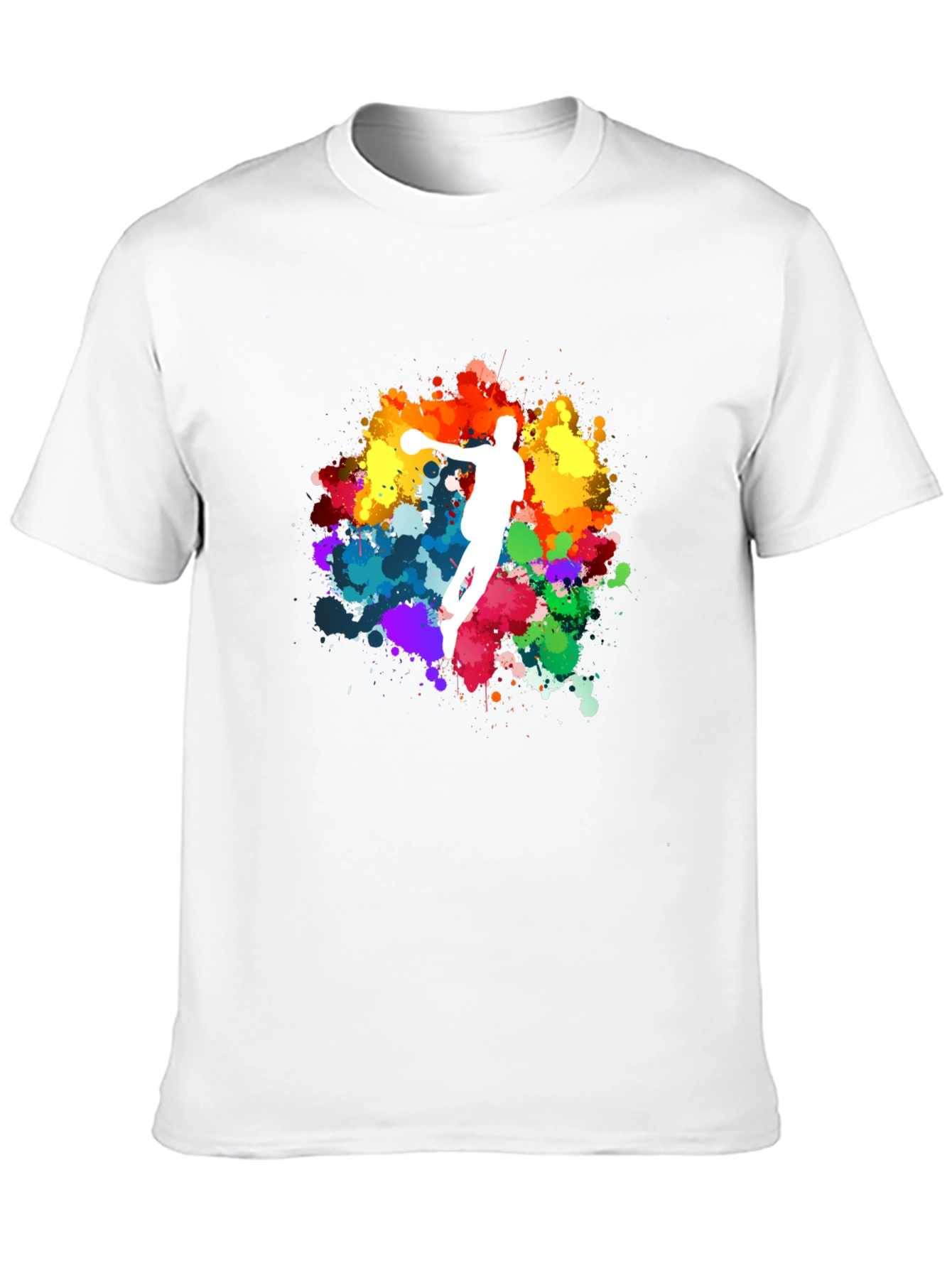 Black Colorful Sports Silhouette Graphic Tee - Black view 10
