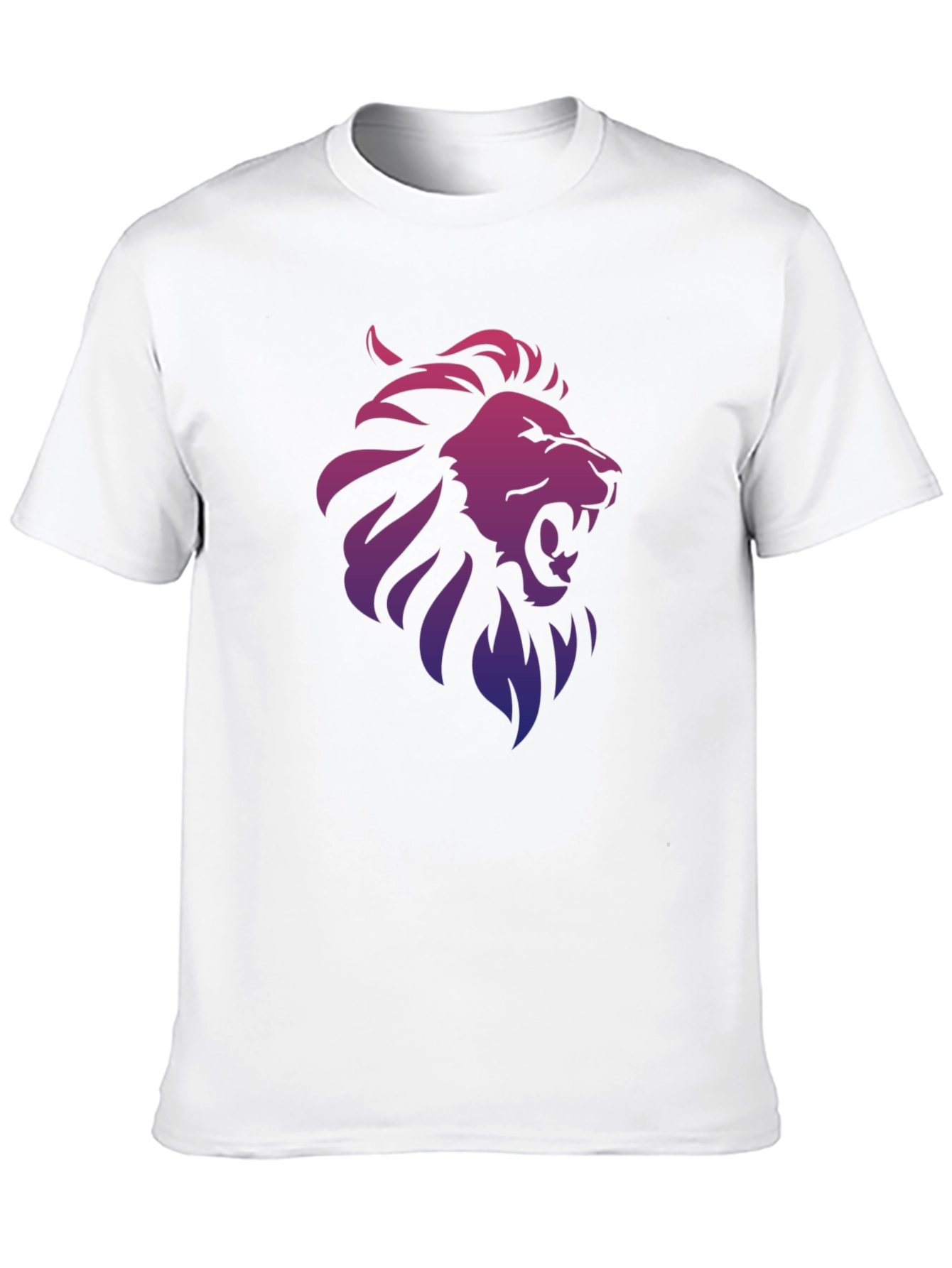 Black Lion Gradient Graphic Print Black T-Shirt view 10