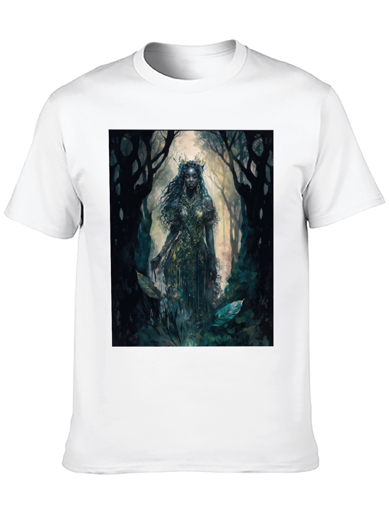 Black Mystic Forest Queen Graphic Tee - Black view 10