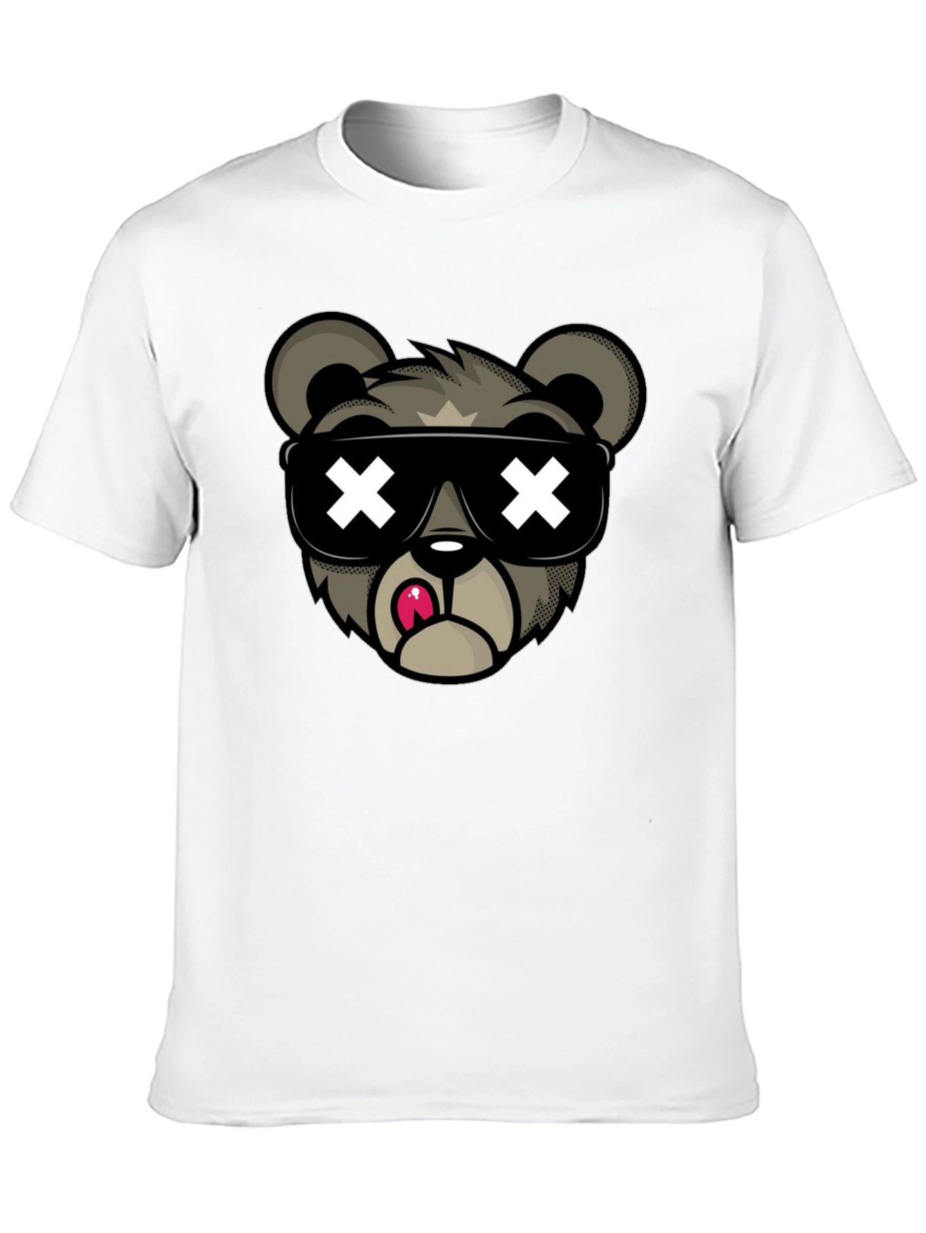 Black Cool Bear Graphic Tee - Black Cotton T-Shirt view 10