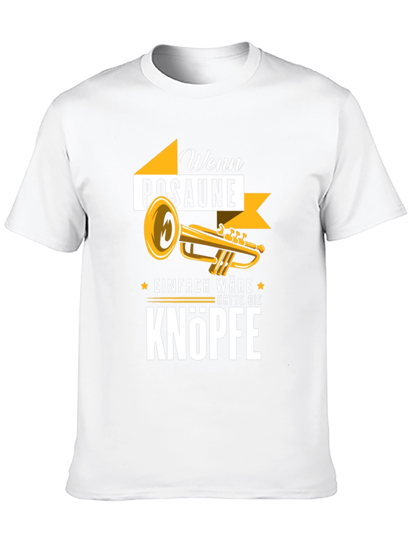 Black Funny Trombone T-Shirt - 'Wenn Posaune Einfach Wäre' German Slogan view 10