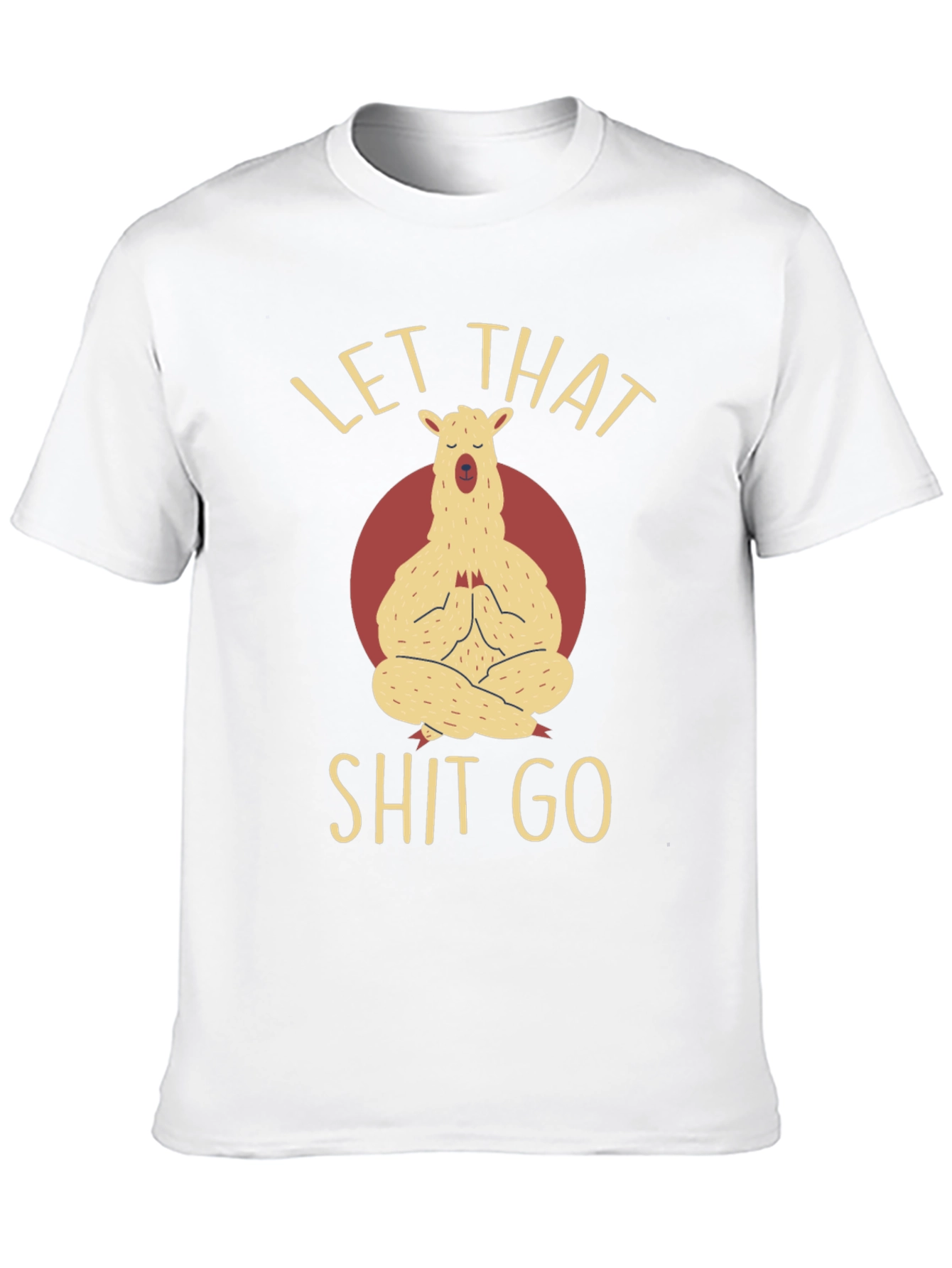 Black Llama Yoga T-Shirt - Let That Go Funny Graphic Tee view 10