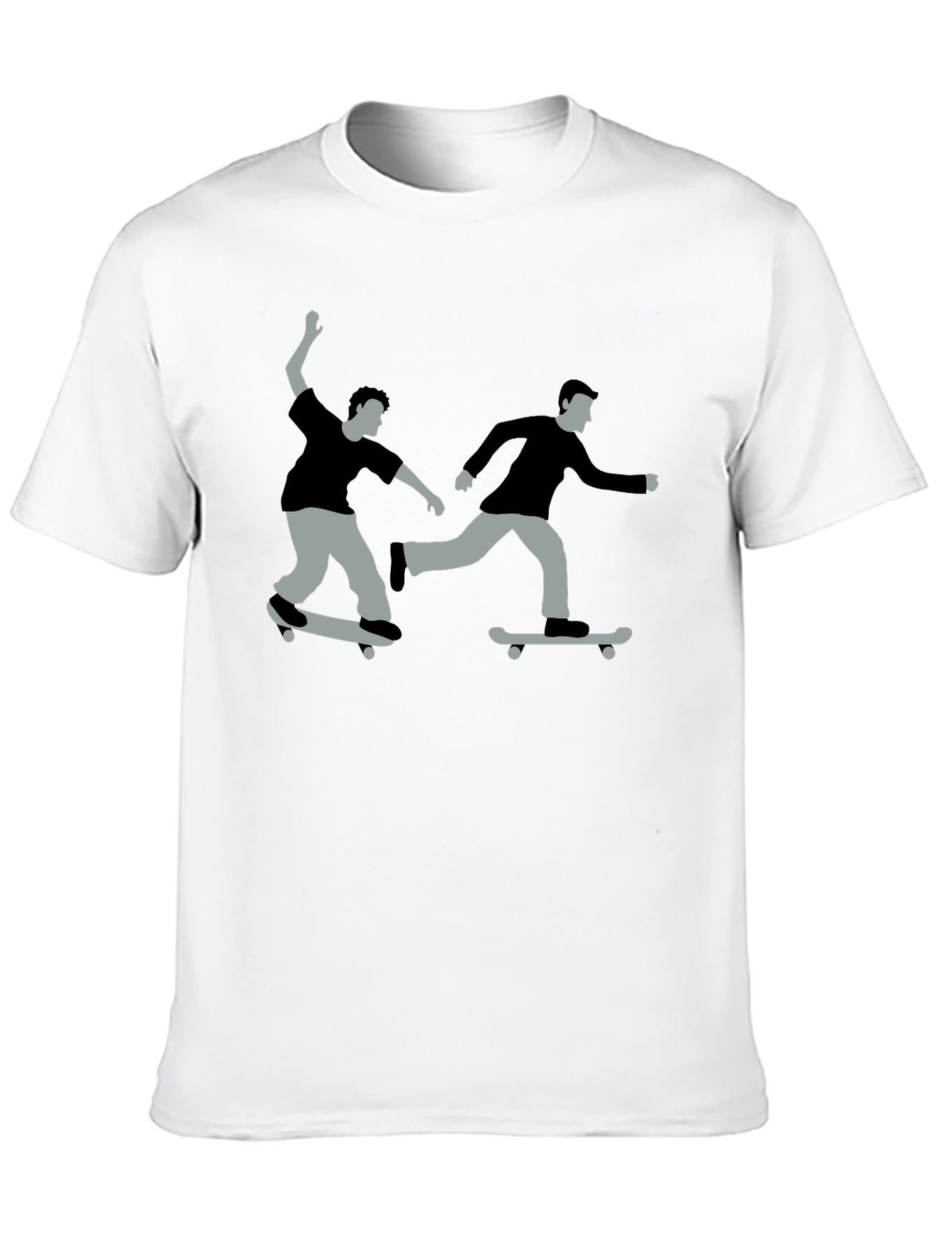 Black Skateboard Graphic Tee - Black Cotton T-Shirt view 10