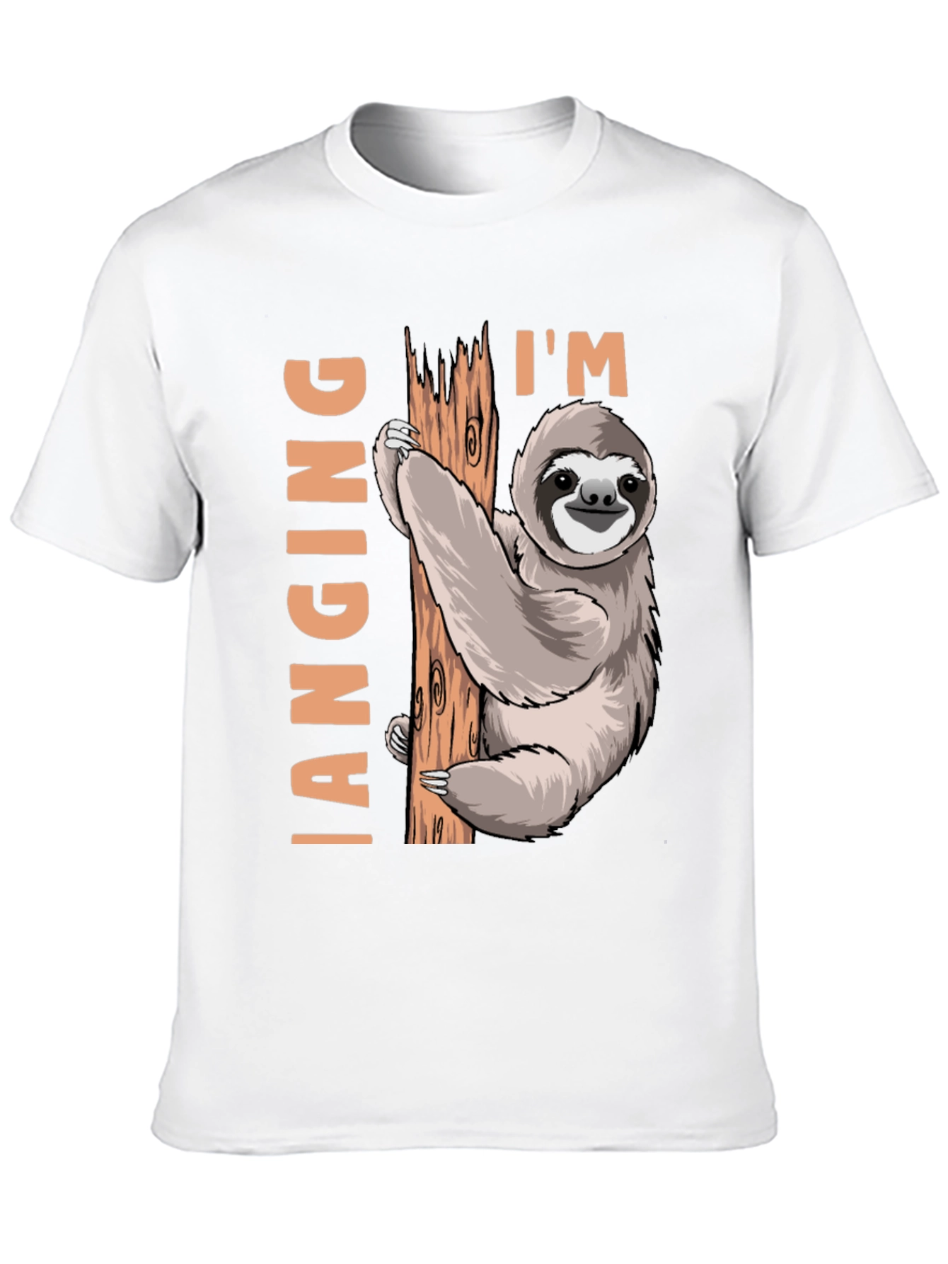 Black I'm Hanging Sloth T-Shirt: Funny Sloth Design view 10