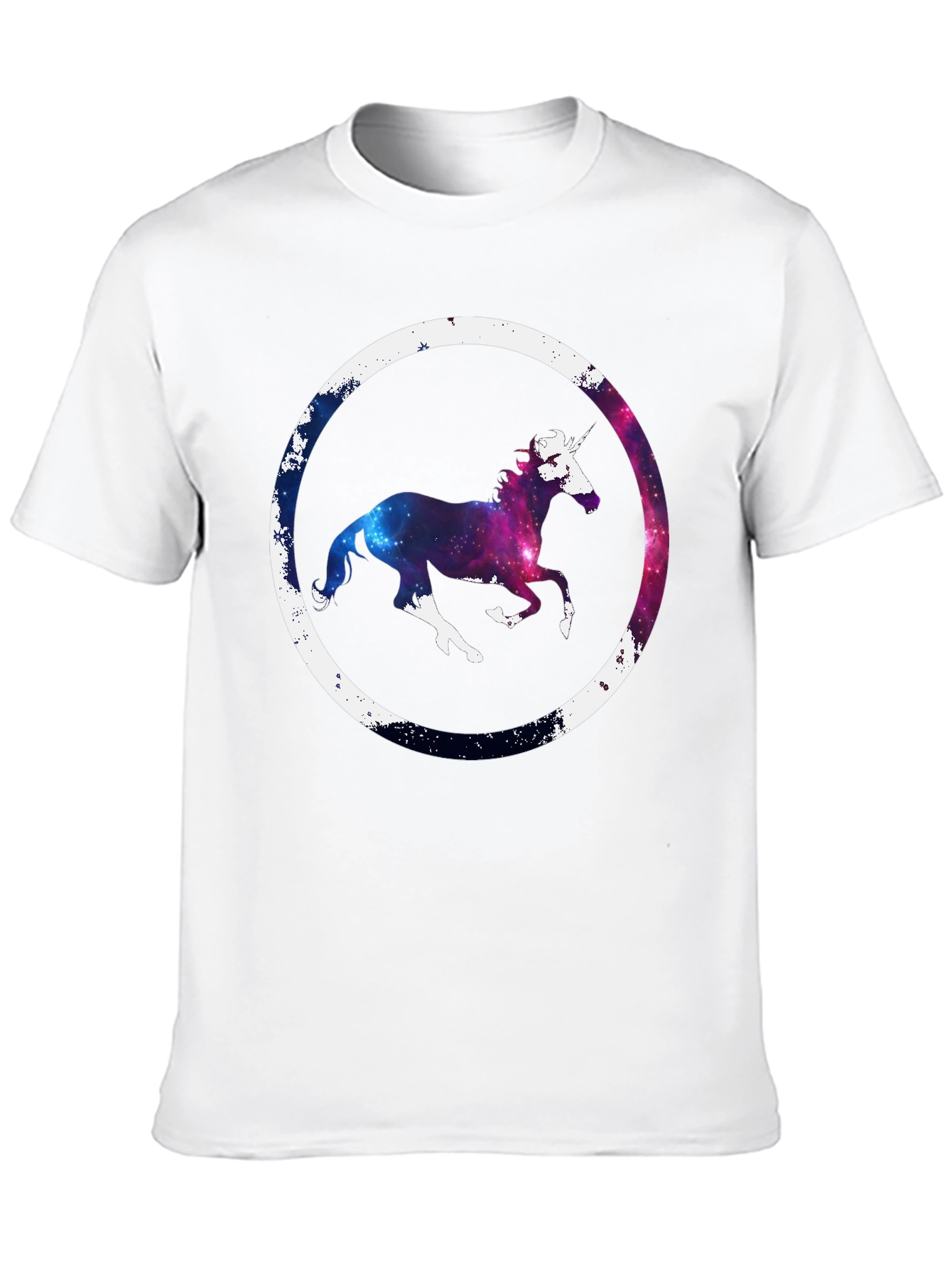 Black Galaxy Unicorn Graphic Tee - Black Cotton Blend view 10