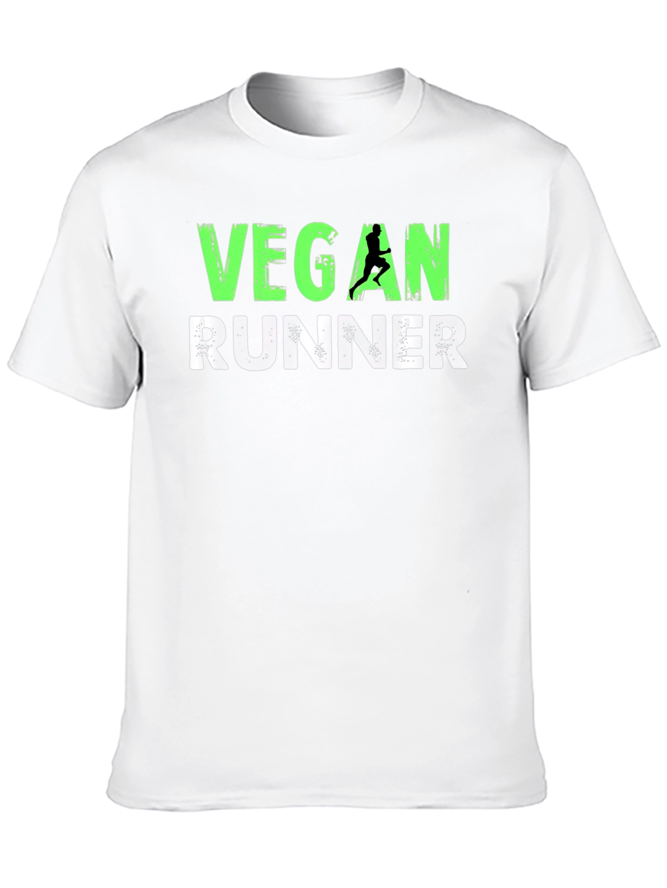 Black Vegan Runner Graphic T-Shirt - Black Cotton Blend Tee view 10