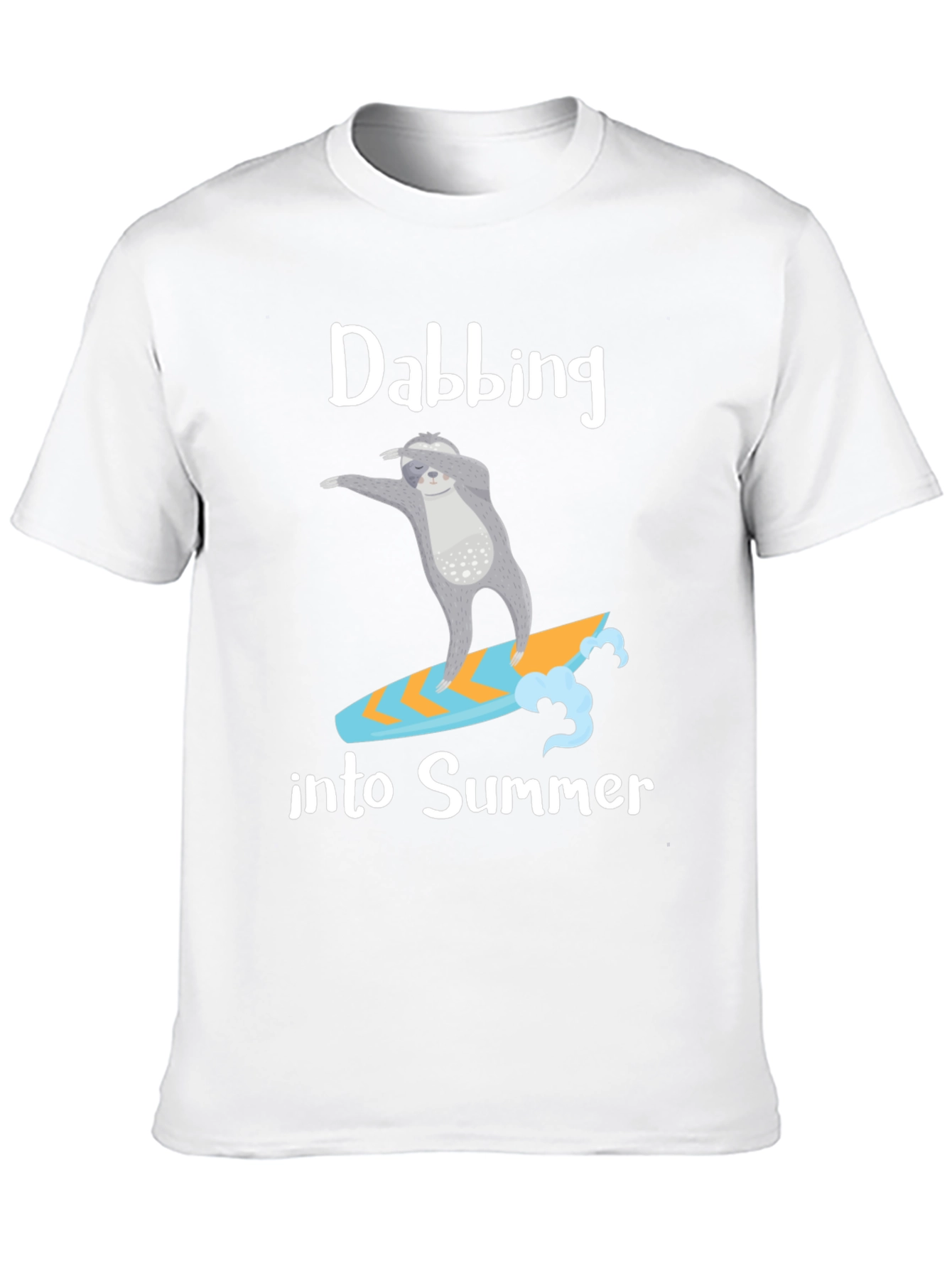 Black Dabbing Sloth Surfing Summer T-Shirt view 10