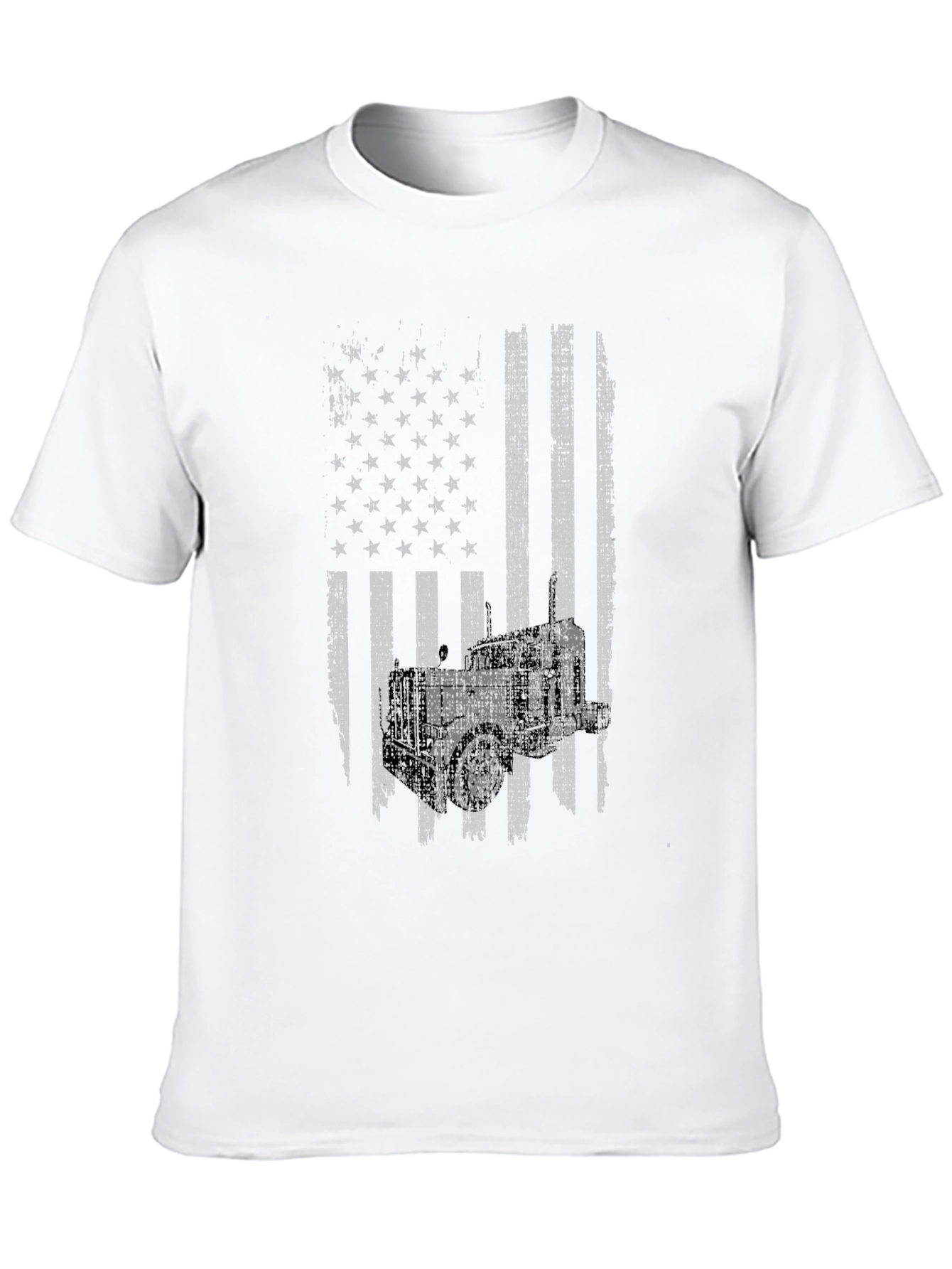 Black American Flag Trucker T-Shirt view 10