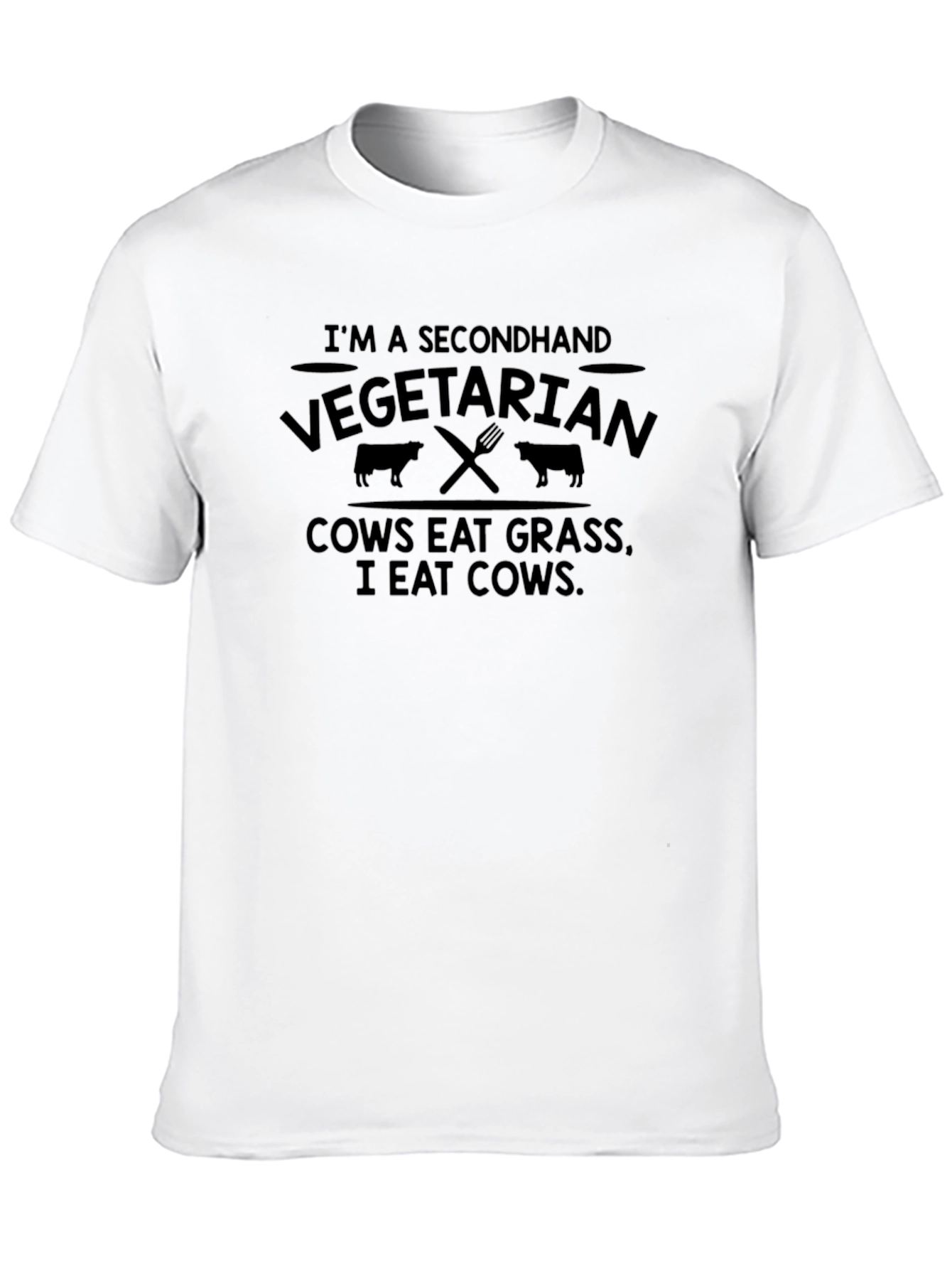 Black Secondhand Vegetarian T-Shirt - Funny Graphic Tee view 10