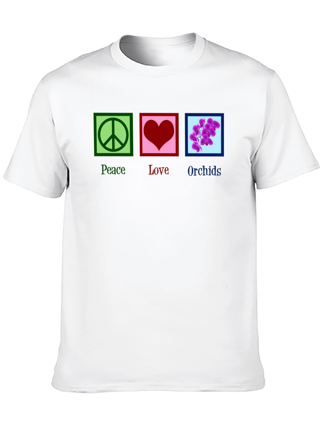 Black Peace Love Orchids T-Shirt view 10