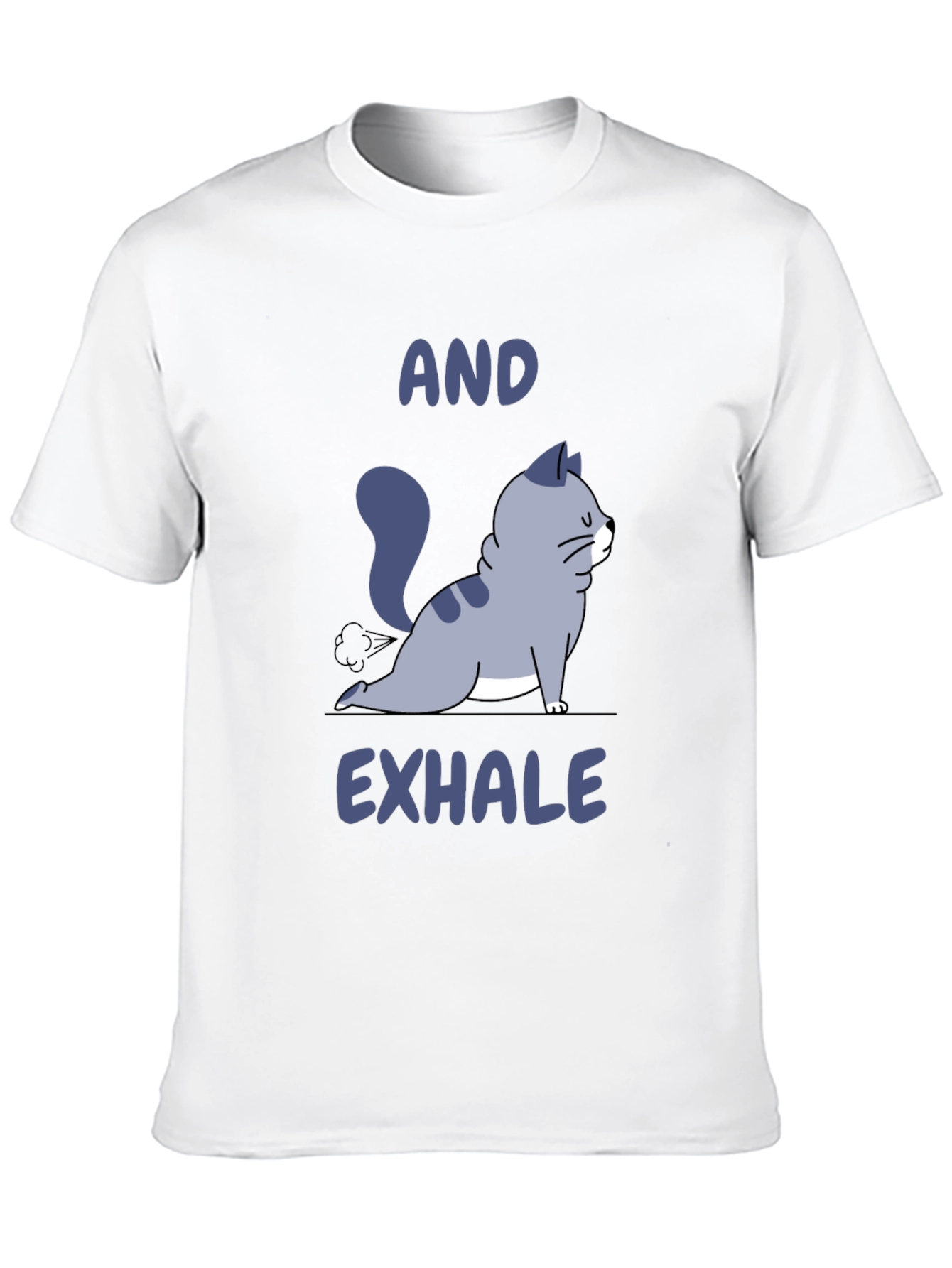 Black Yoga Cat Fart And Exhale T-Shirt view 10