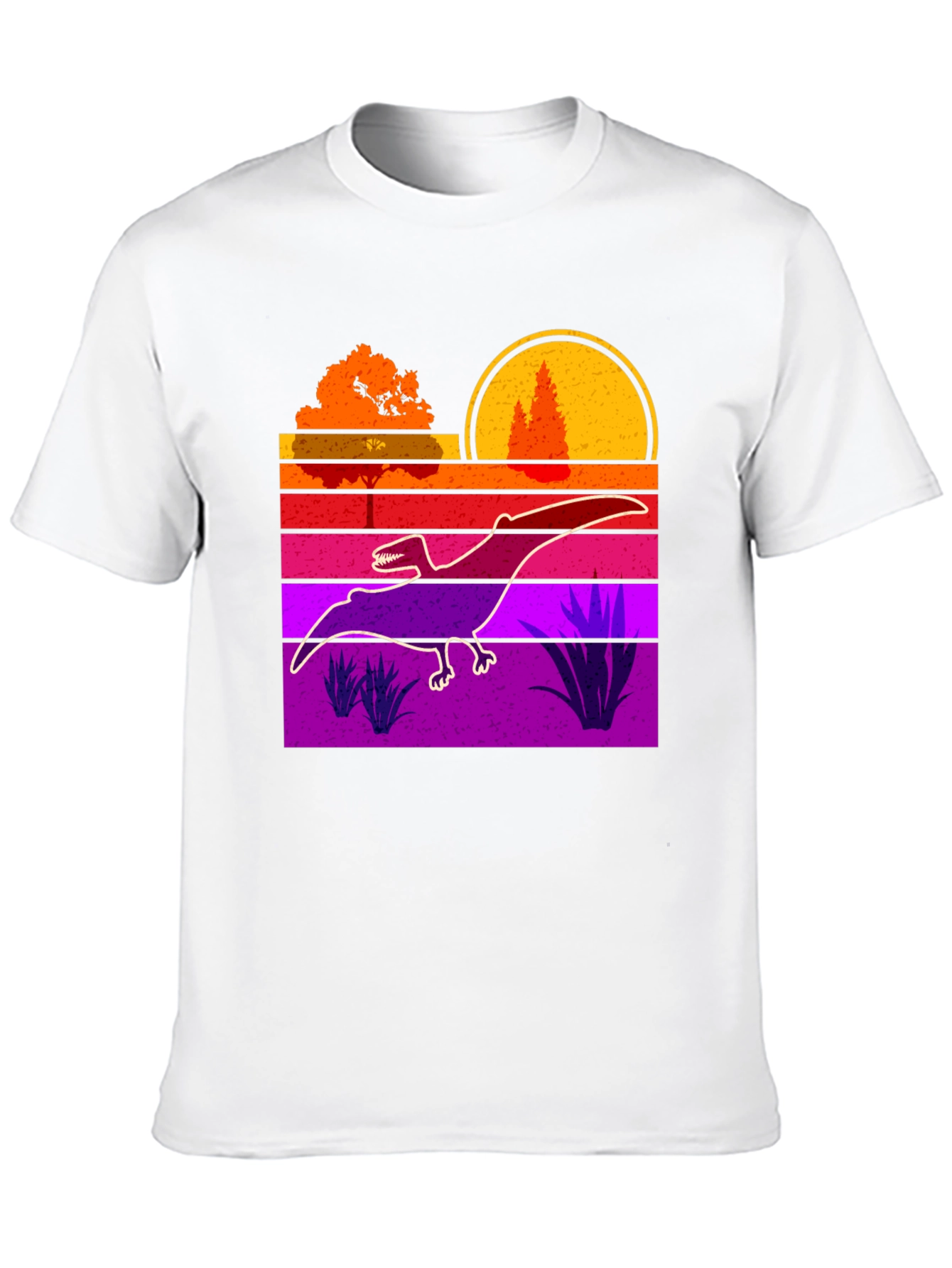 Black Retro Dinosaur Sunset Graphic Tee view 10