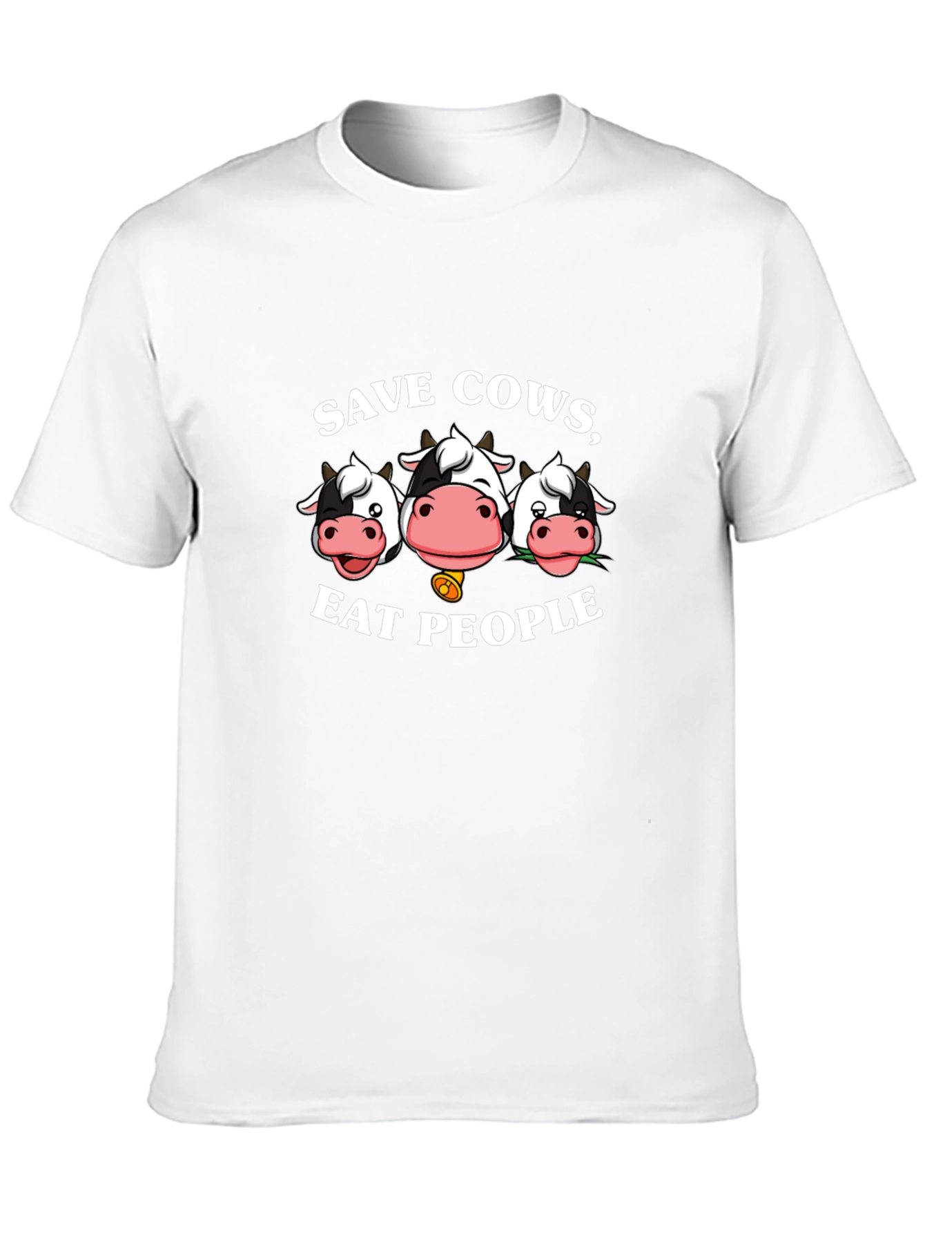 Black Save Cows Eat People Black Graphic T-Shirt view 10