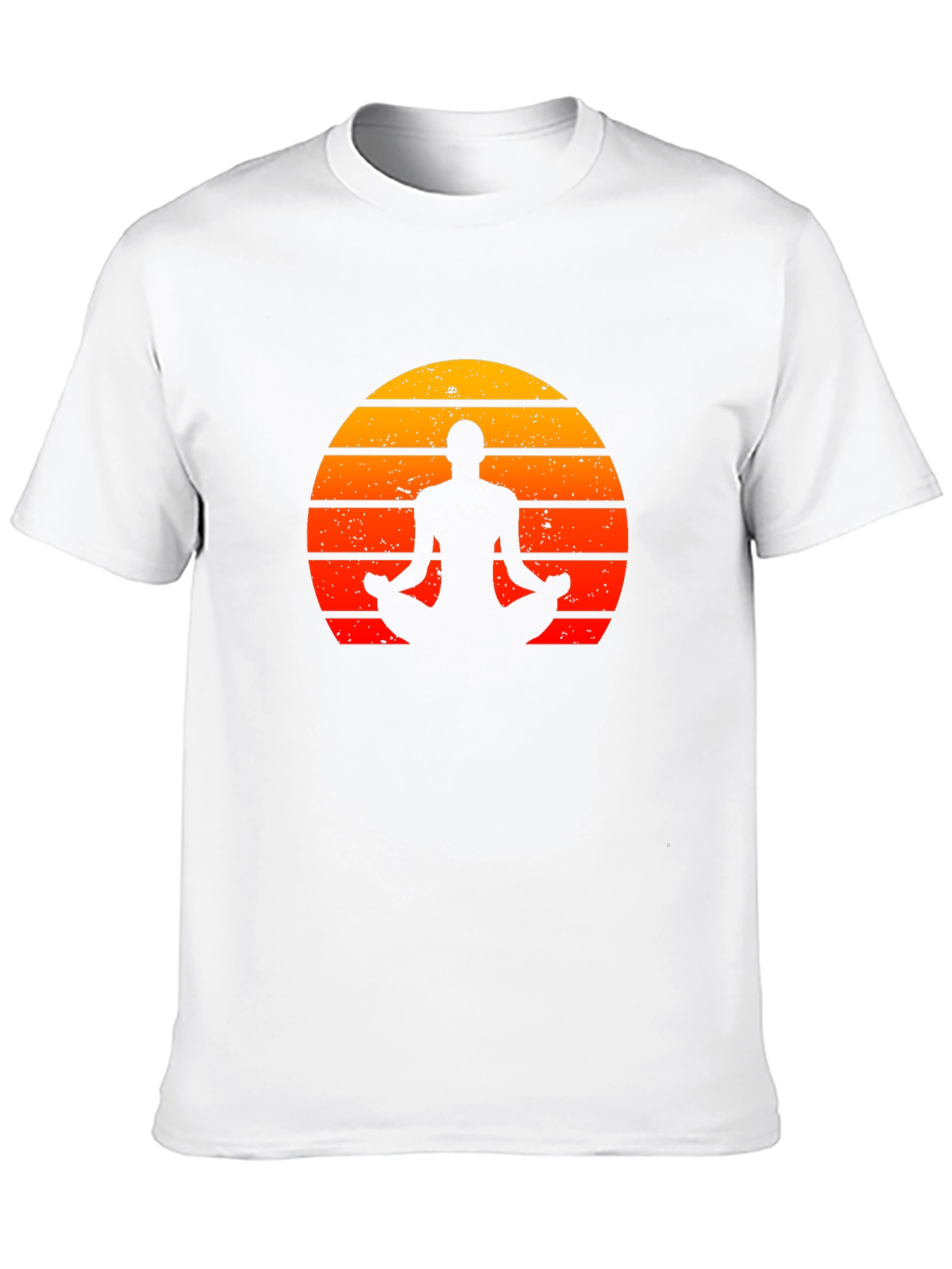 Black Yoga Silhouette Sunset Graphic T-Shirt view 10