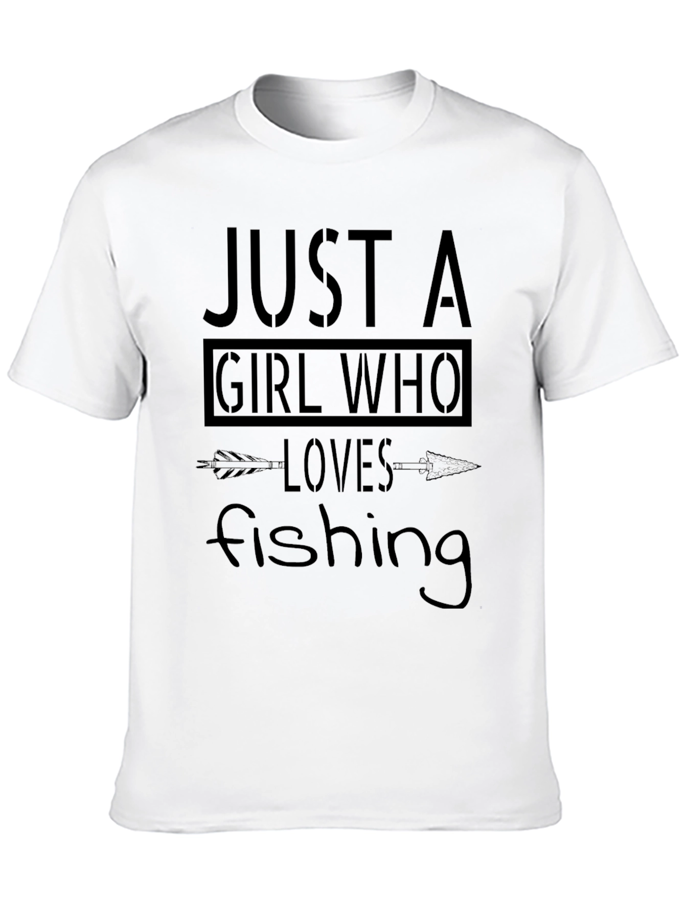 Black Just a Girl Who Loves Fishing T-Shirt view 10