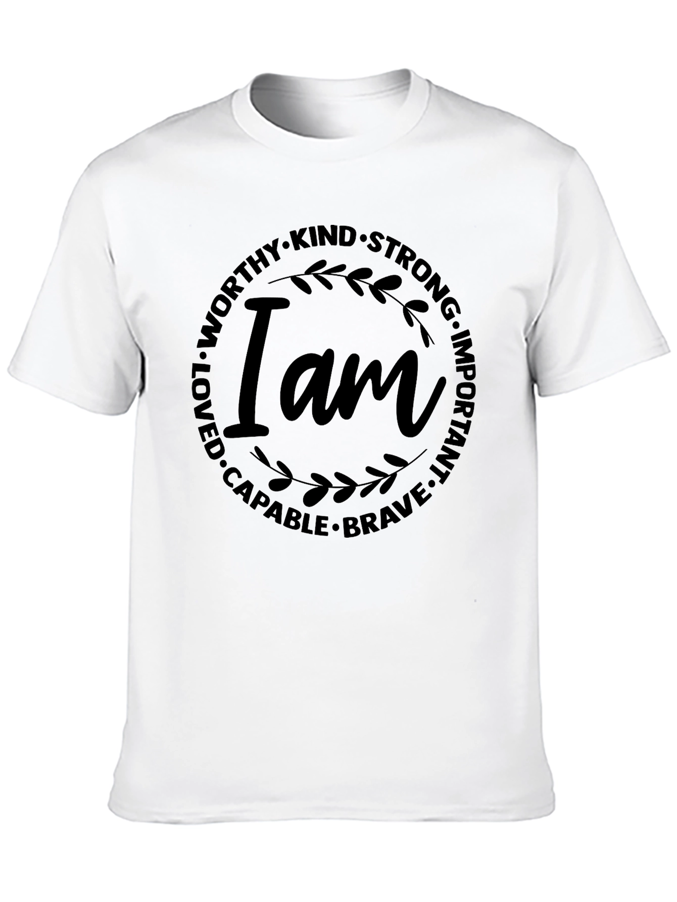 Black Inspirational I Am T-Shirt - Black view 10