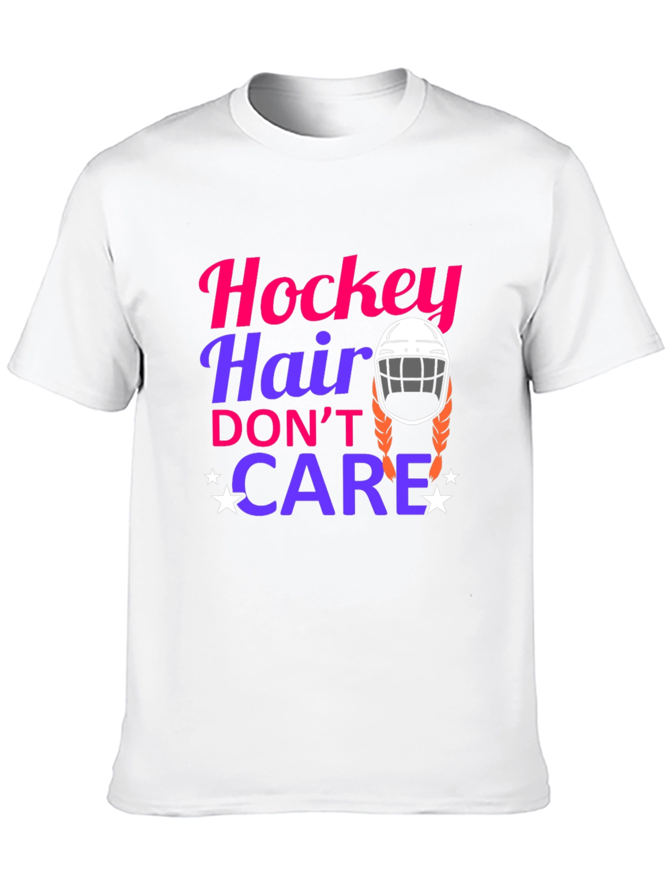 Black Hockey Hair Don't Care Graphic Tee view 10