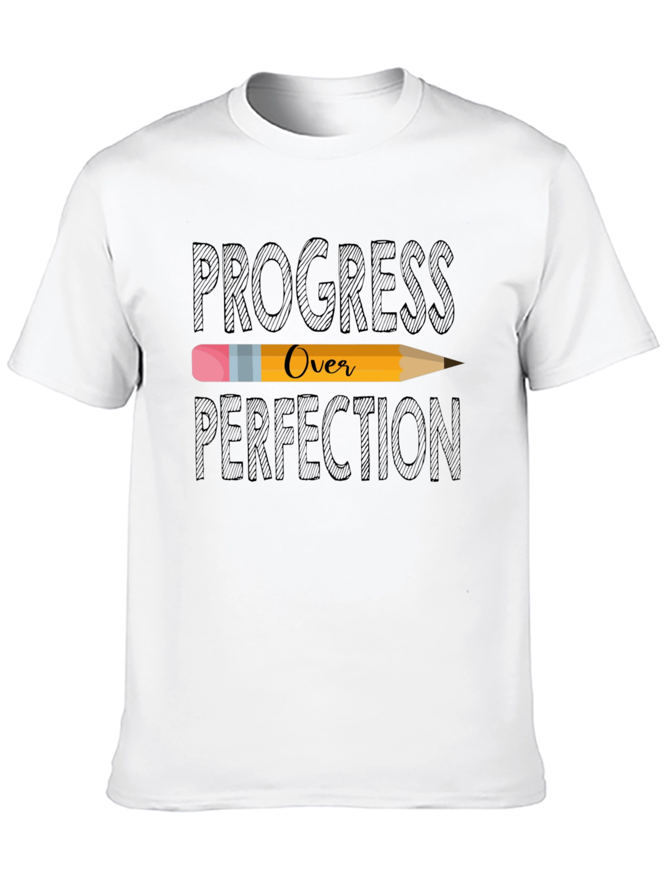 Black Progress Over Perfection Tee view 10